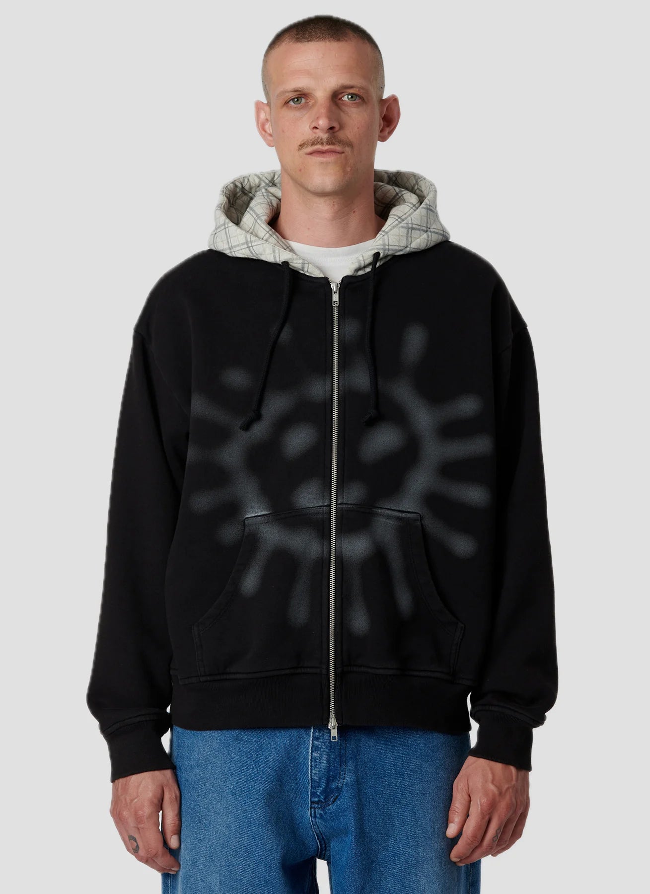 Men Sun Faded Zip Hoodie Knit