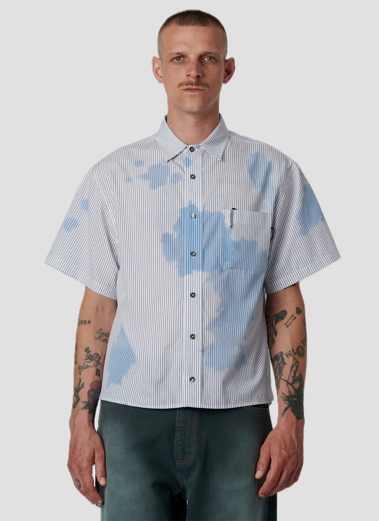 Men Sun Faded Ss Shirt Woven