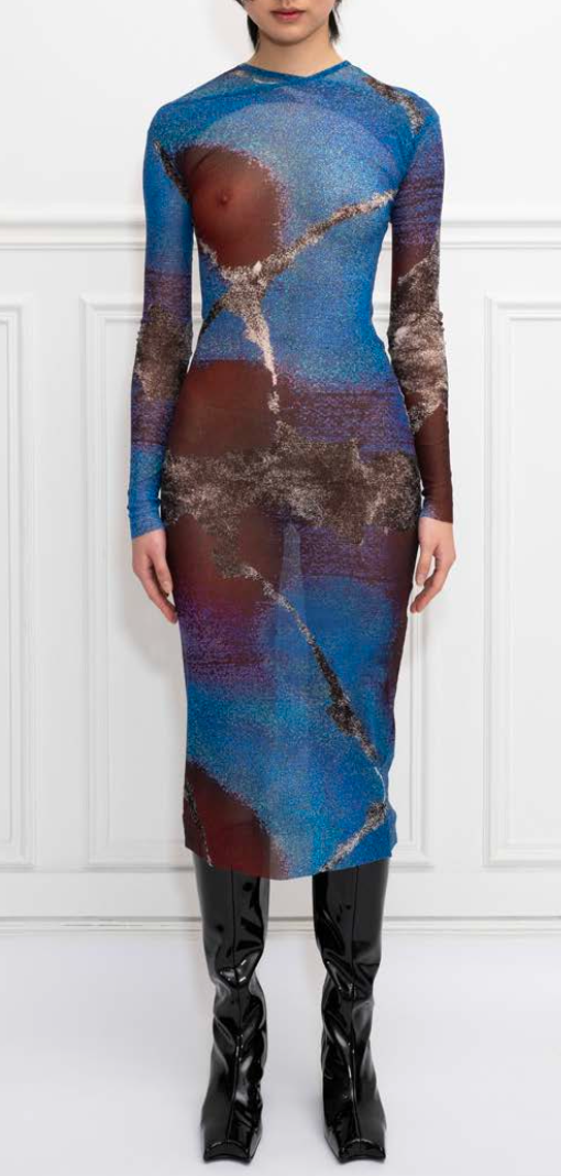 Zigzag Neckline Dress