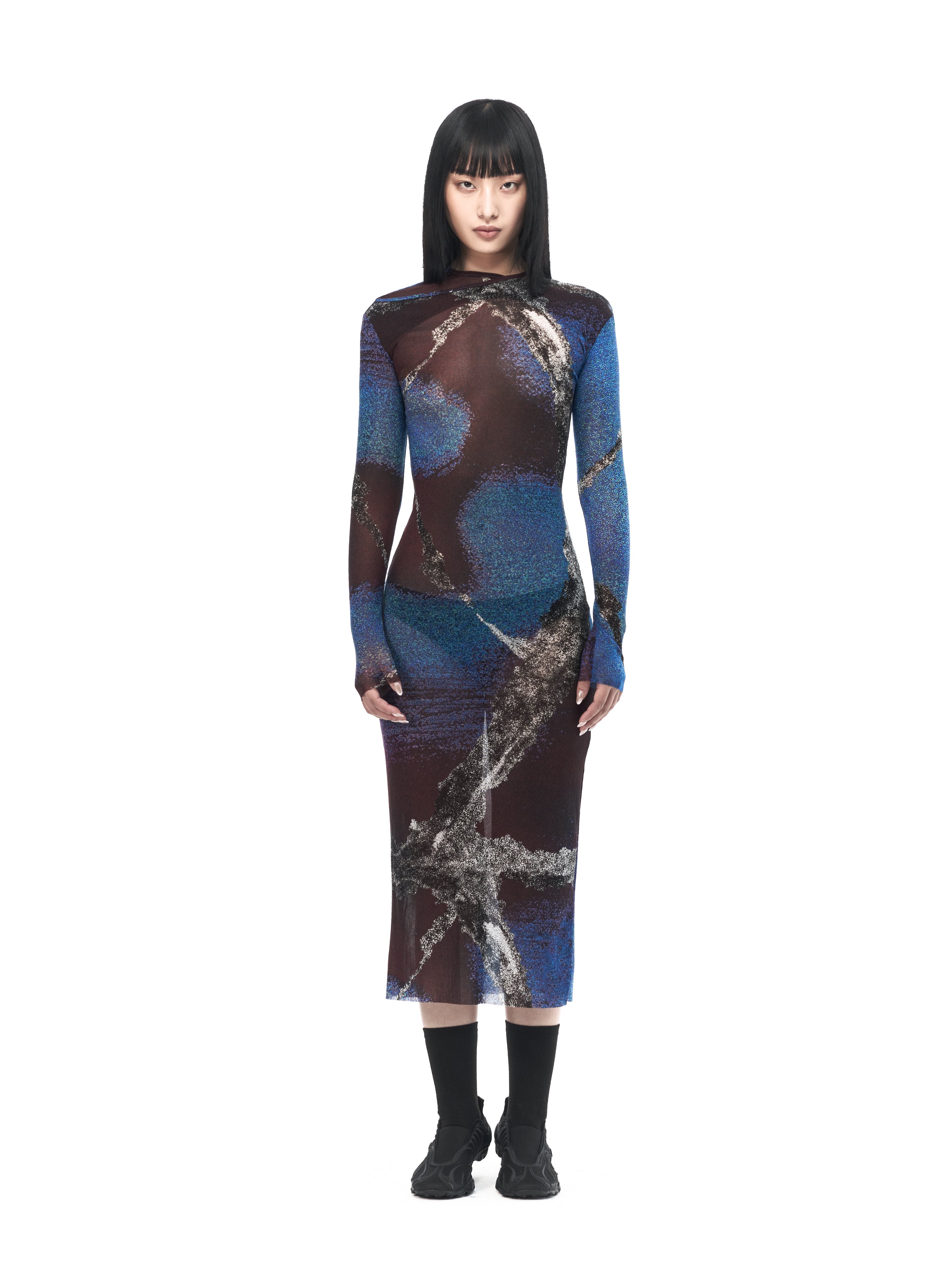 Zigzag Neckline Dress