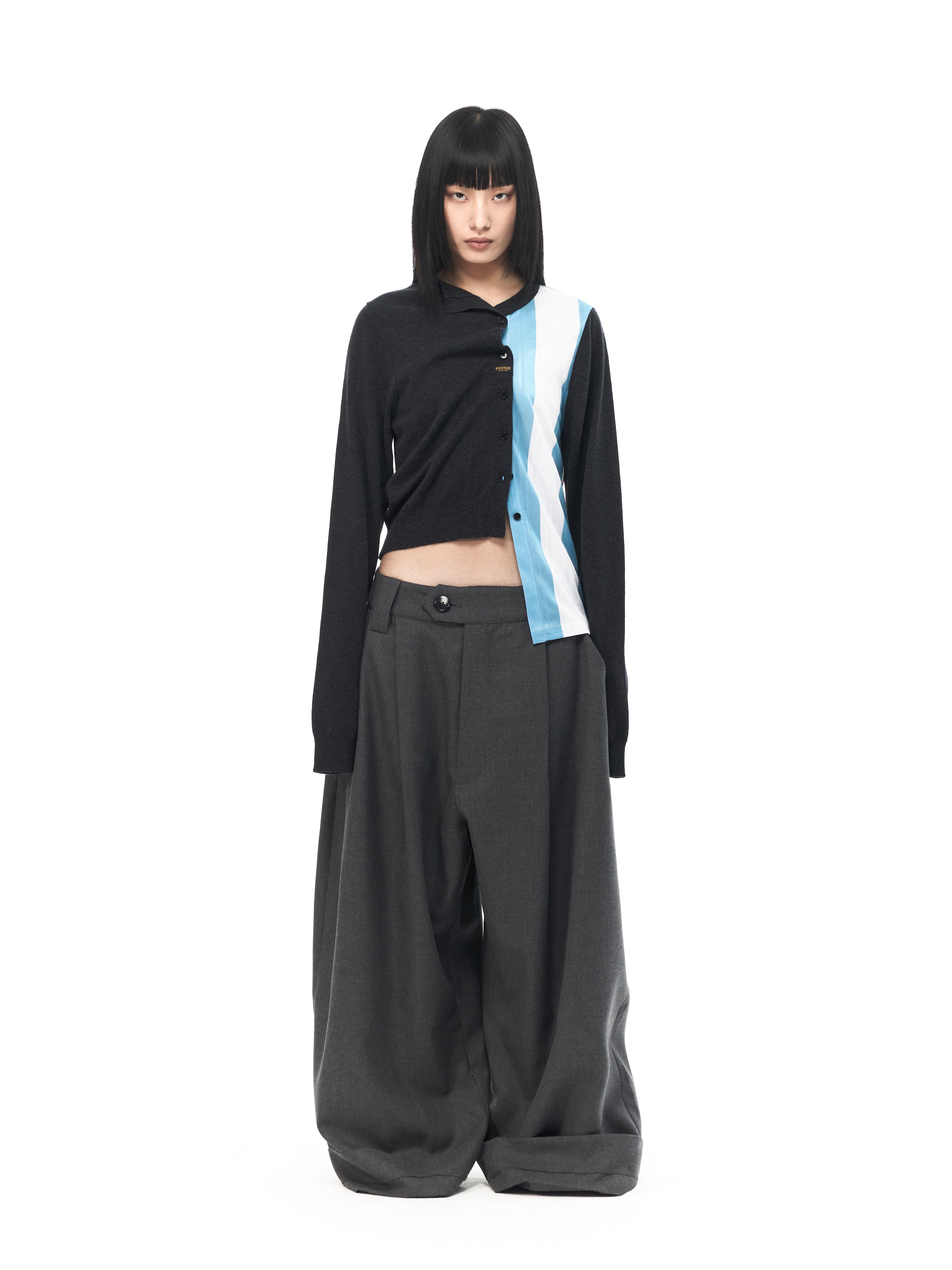 Hybrid Football Cardigan Cropped Cable Half Zip