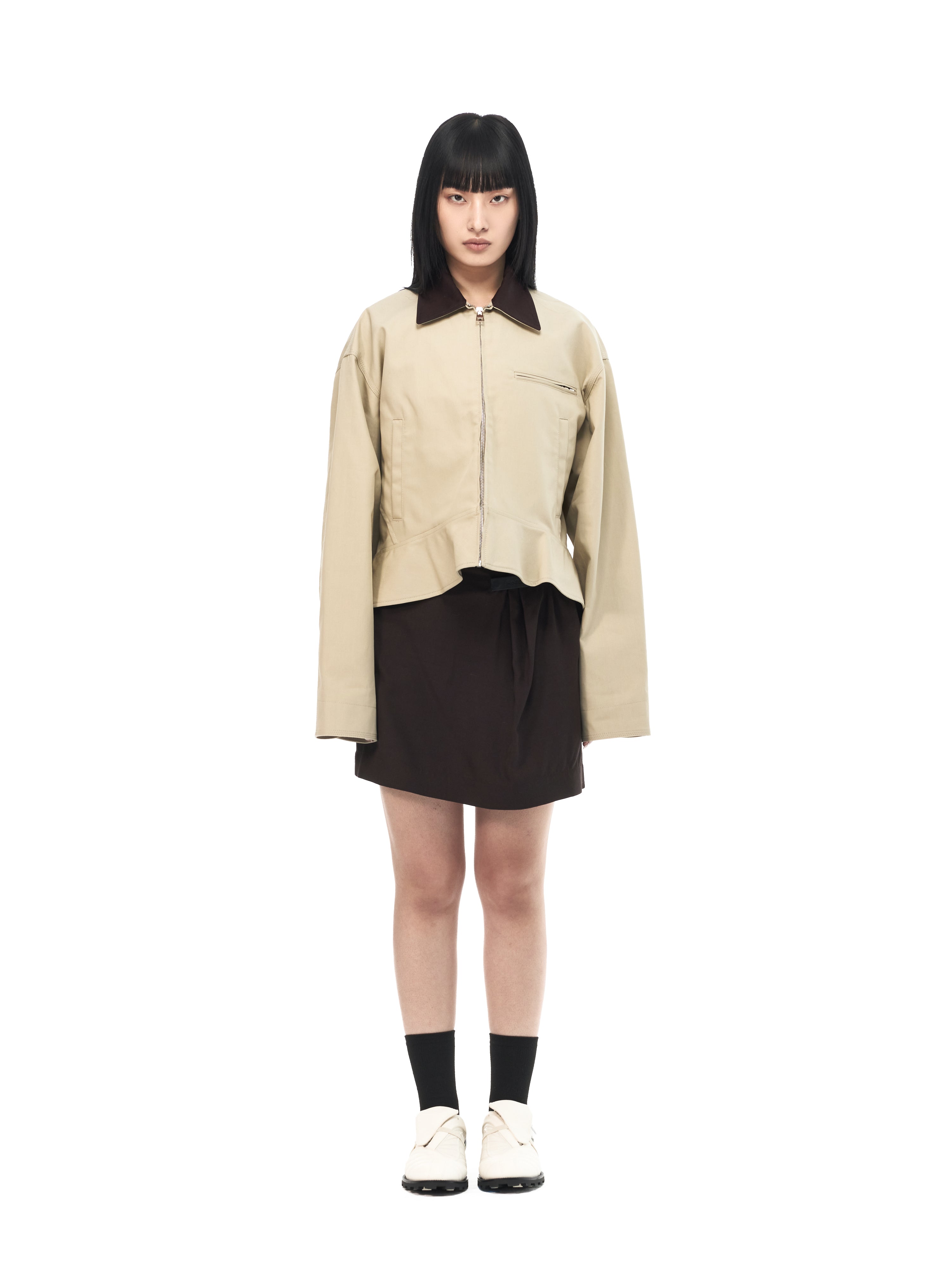 Leather Tab Mini Skirt