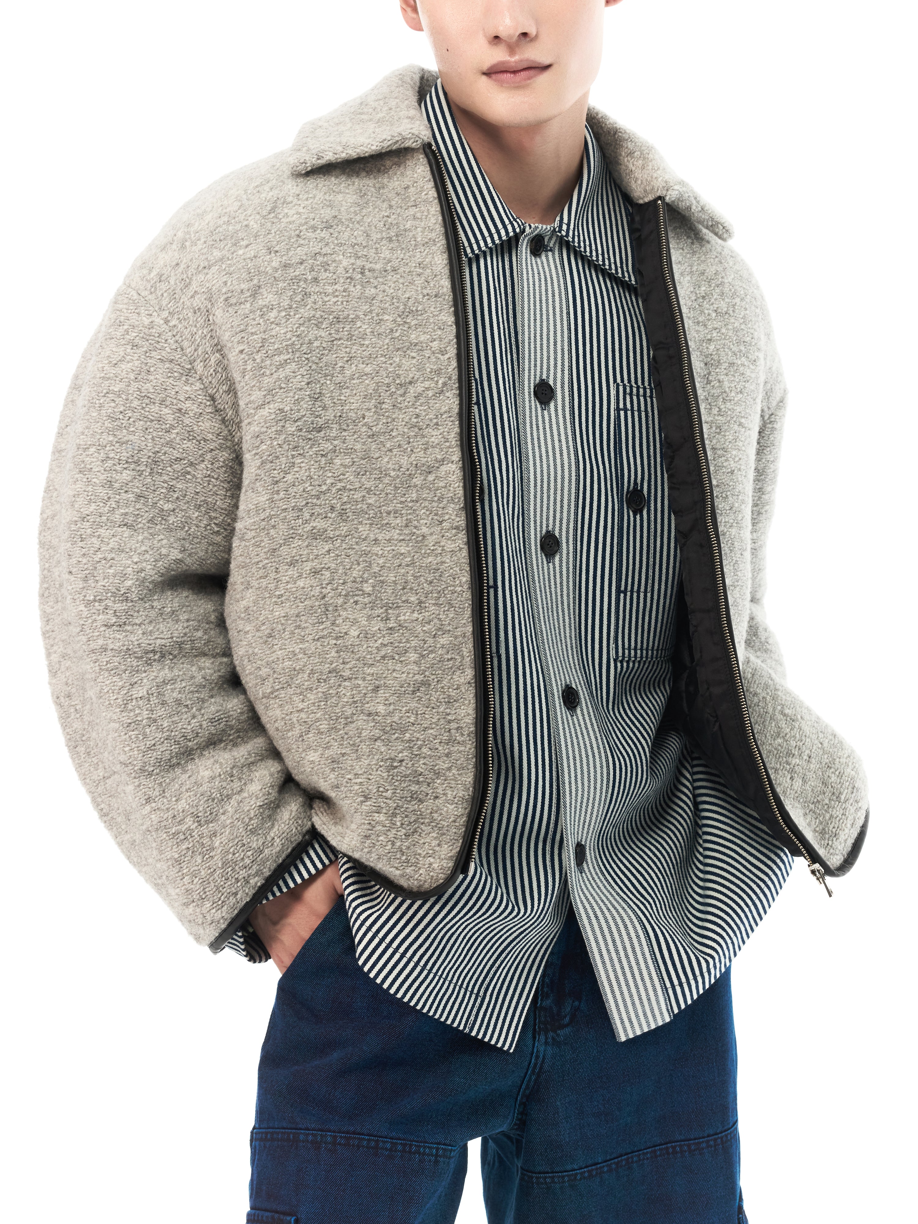 Contrast Trim Casual Jacket