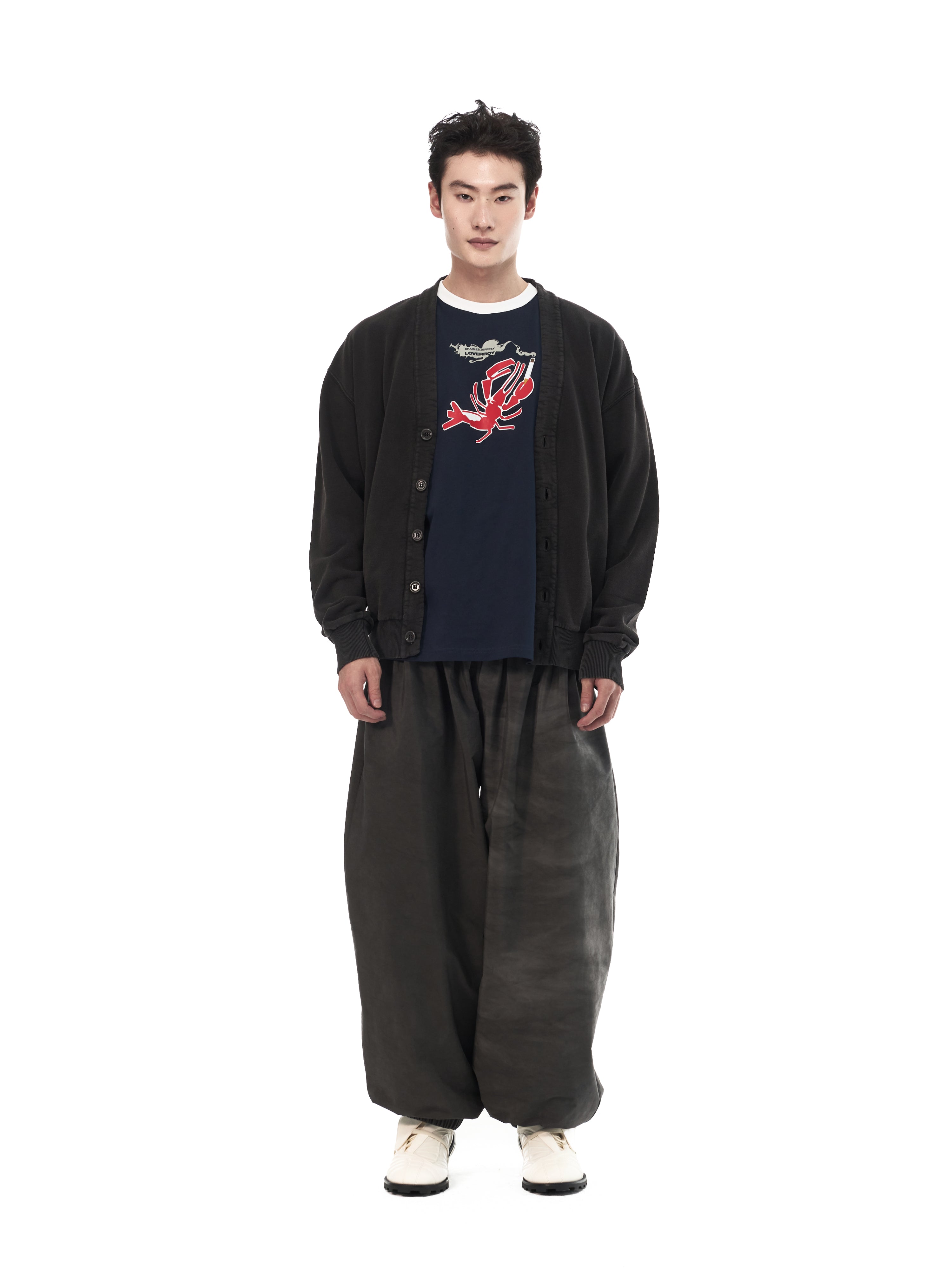 Garment Dye V Neck Cardigan