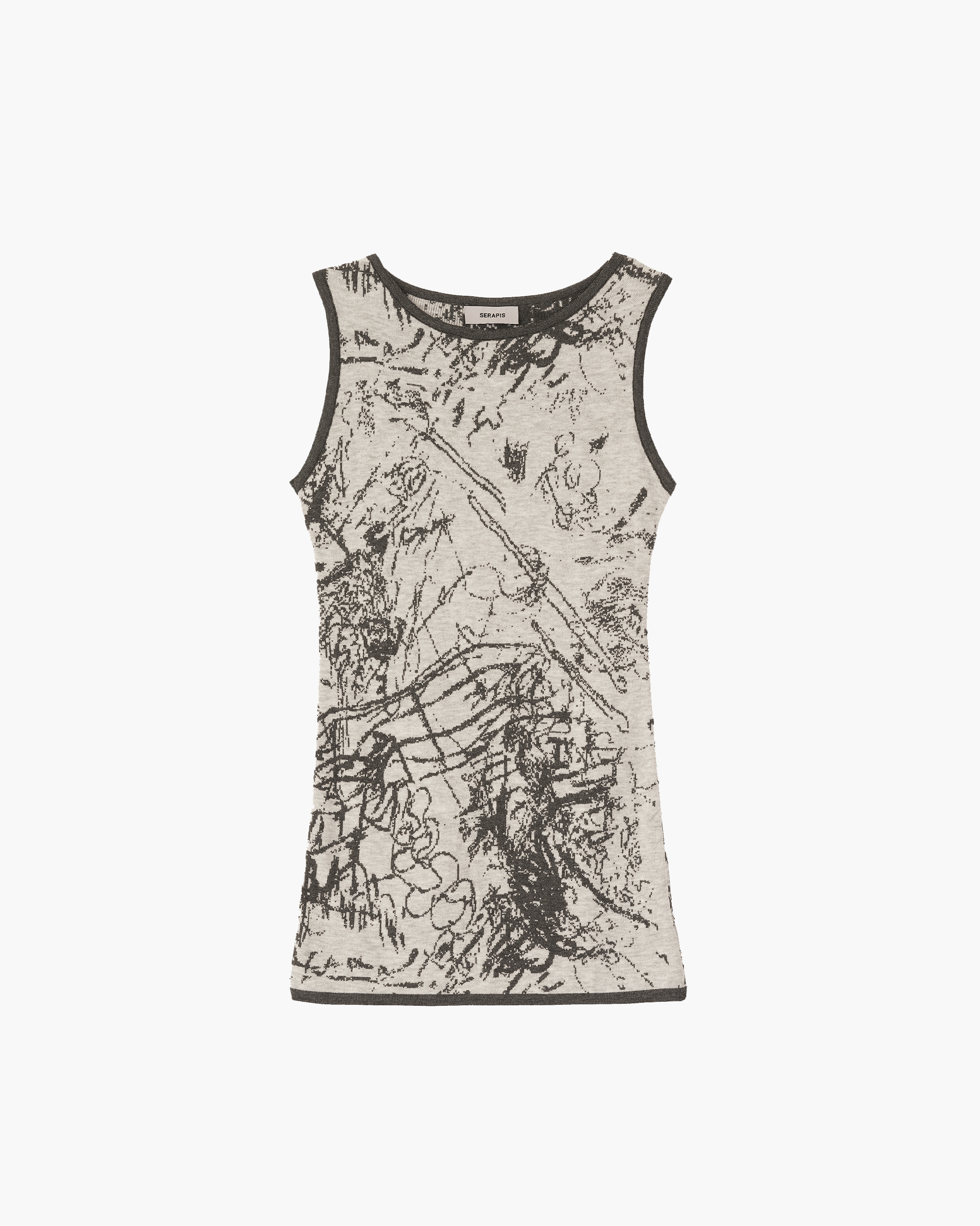 Silver Grey Drawings Knit Dress