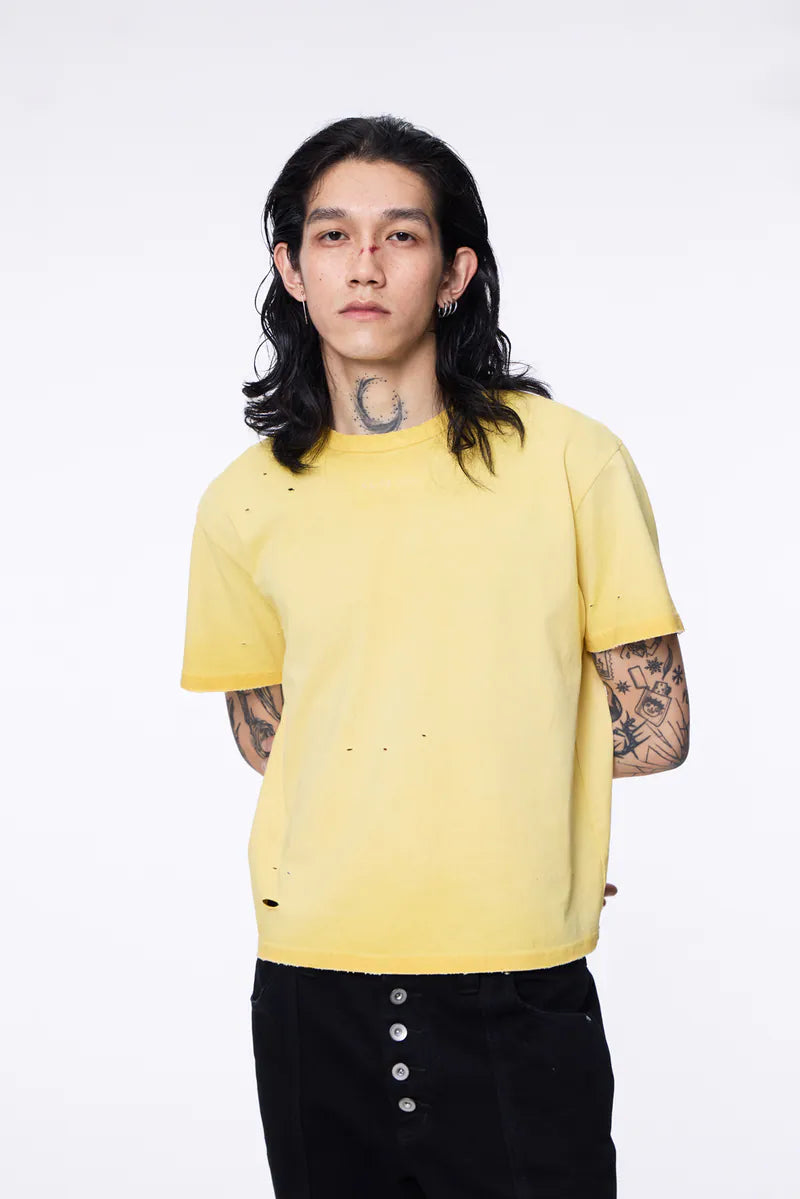 Cropped Dyed Logo Tee