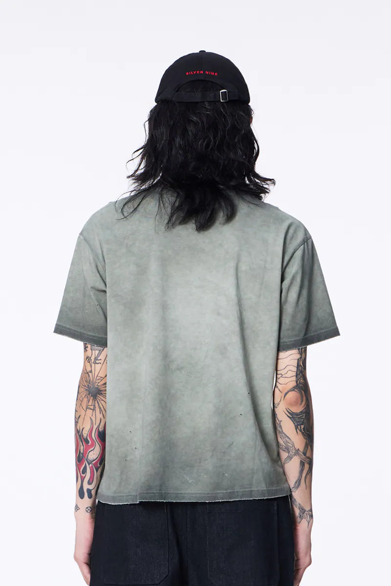Cropped Dyed Logo Tee