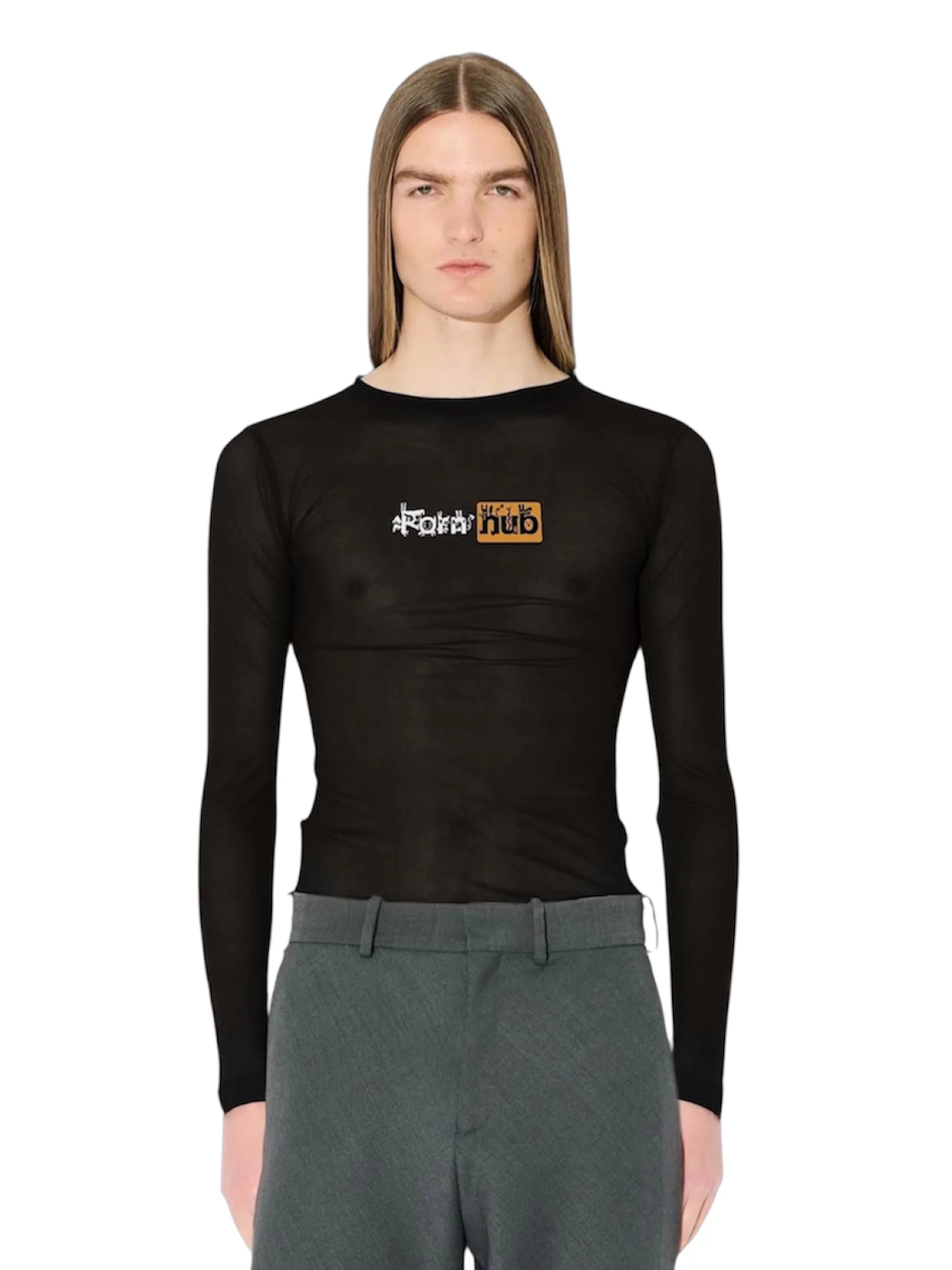 Knitted Pornhub Powermesh Long Sleeve Tee