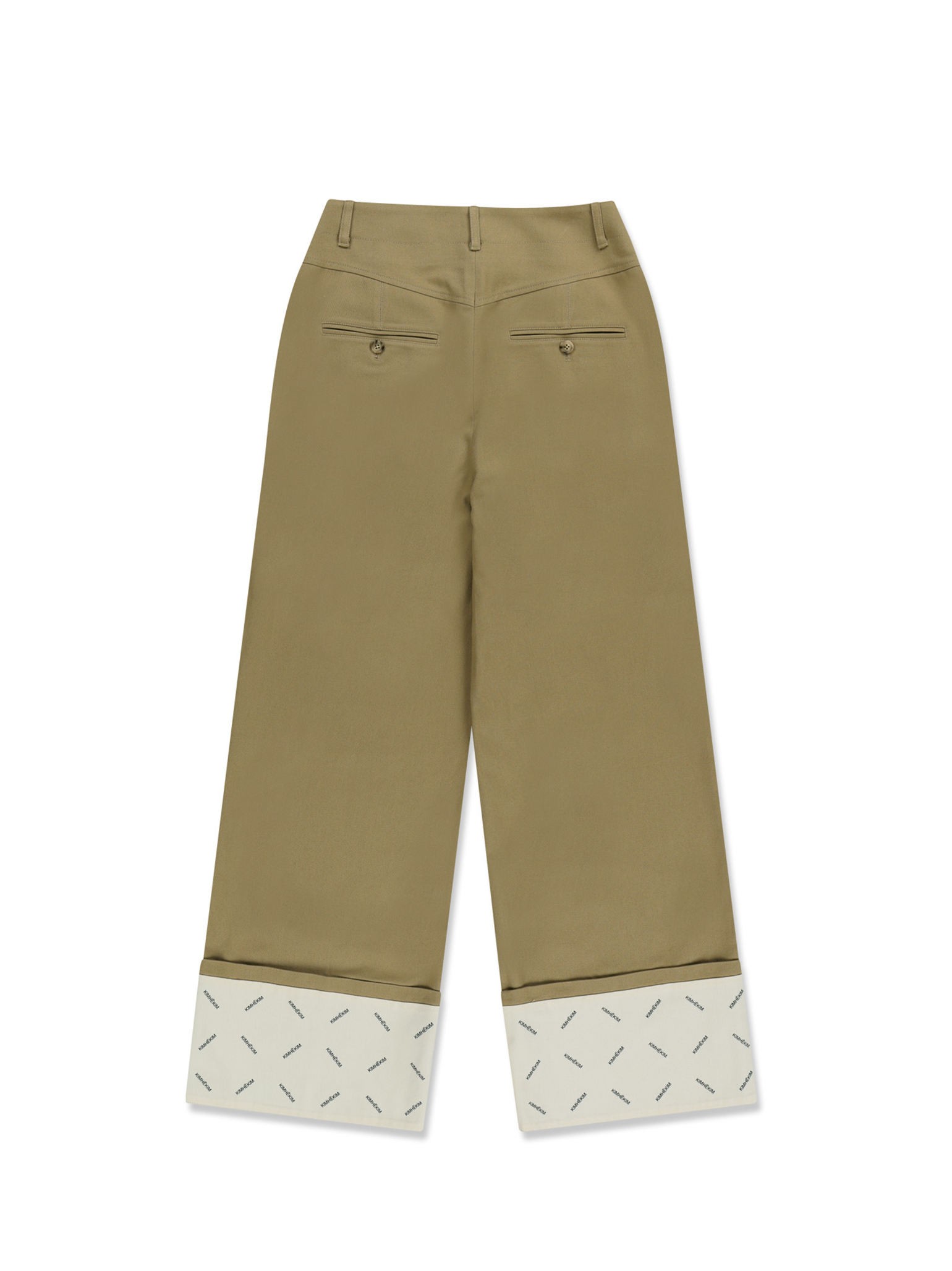 Bicolor Logo Printed Rolled Up Pants