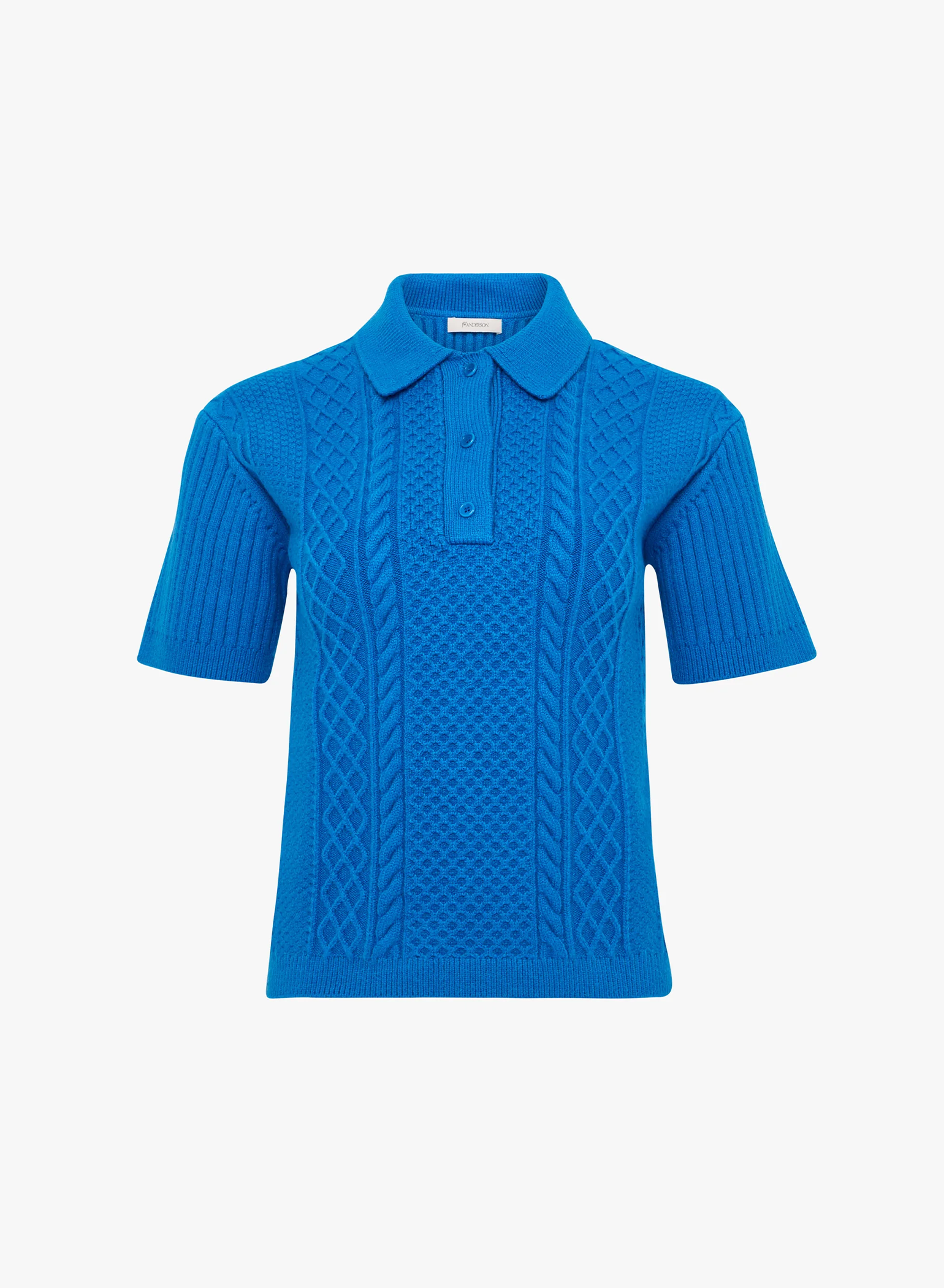 Cropped Cable Knit Polo