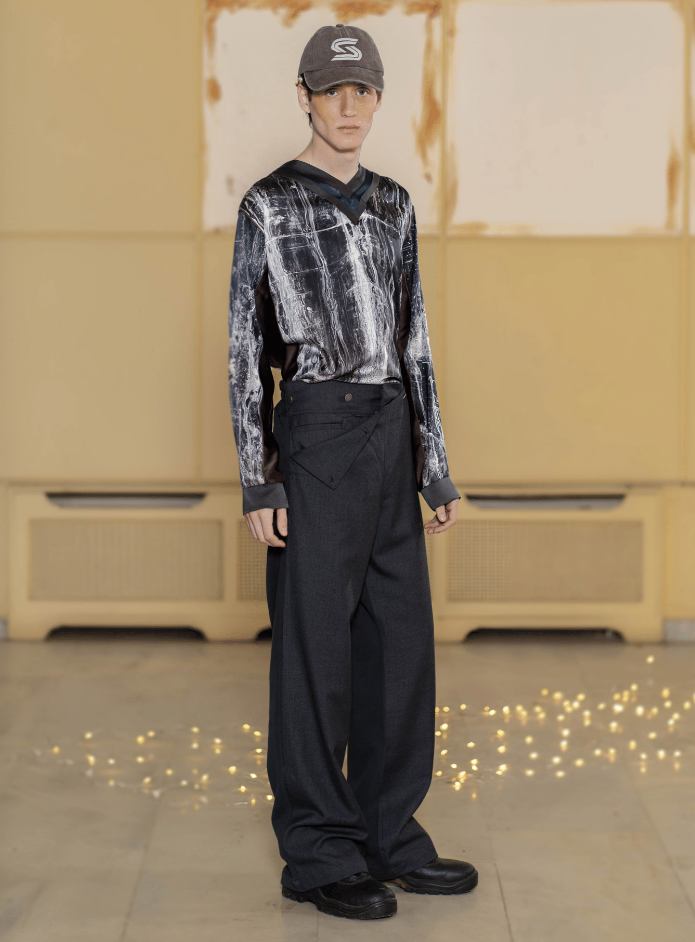 Scrapyard Drips Dust Double V Silk Top