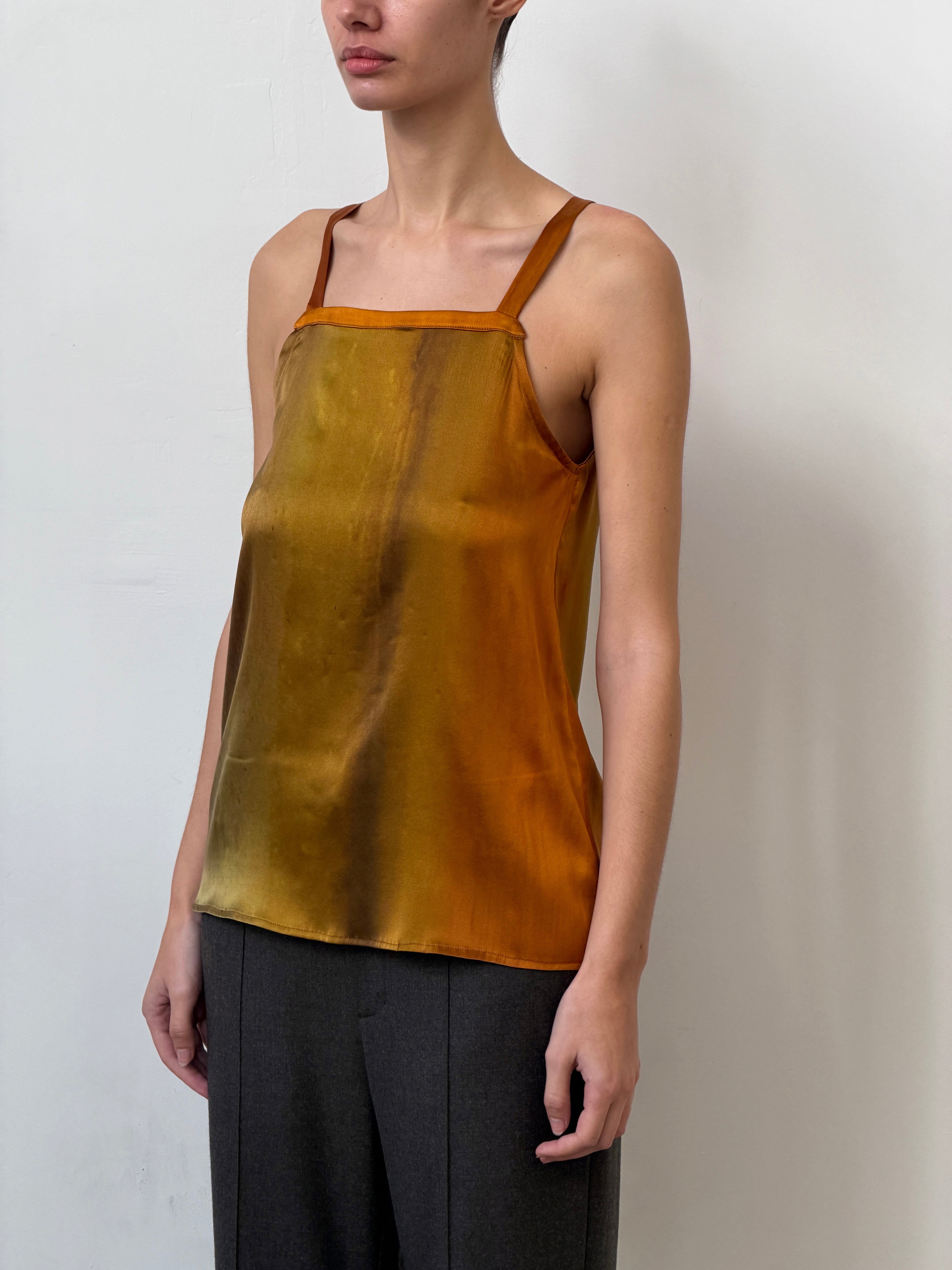 Rust Veneer Silk Tank Top