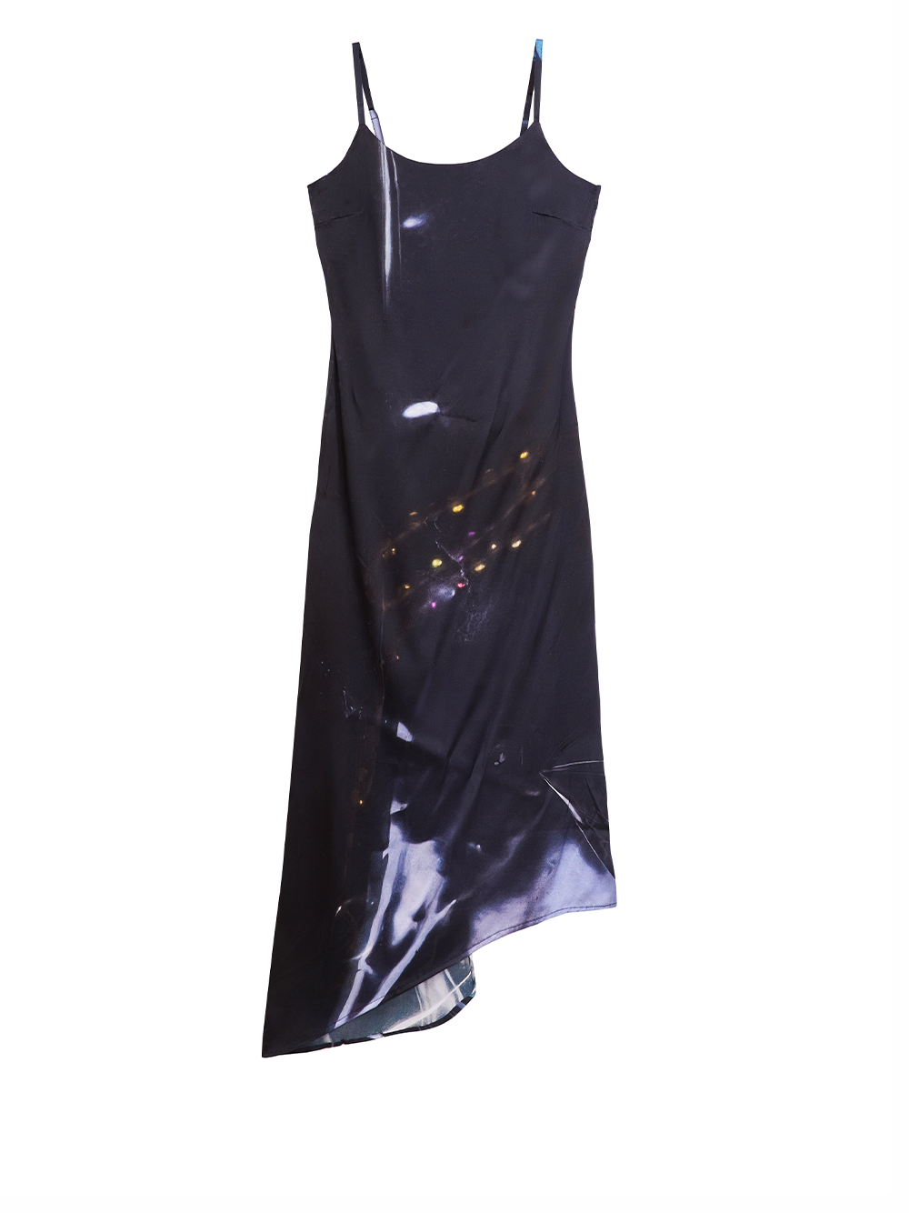 Black Shining Gem Silk Dress