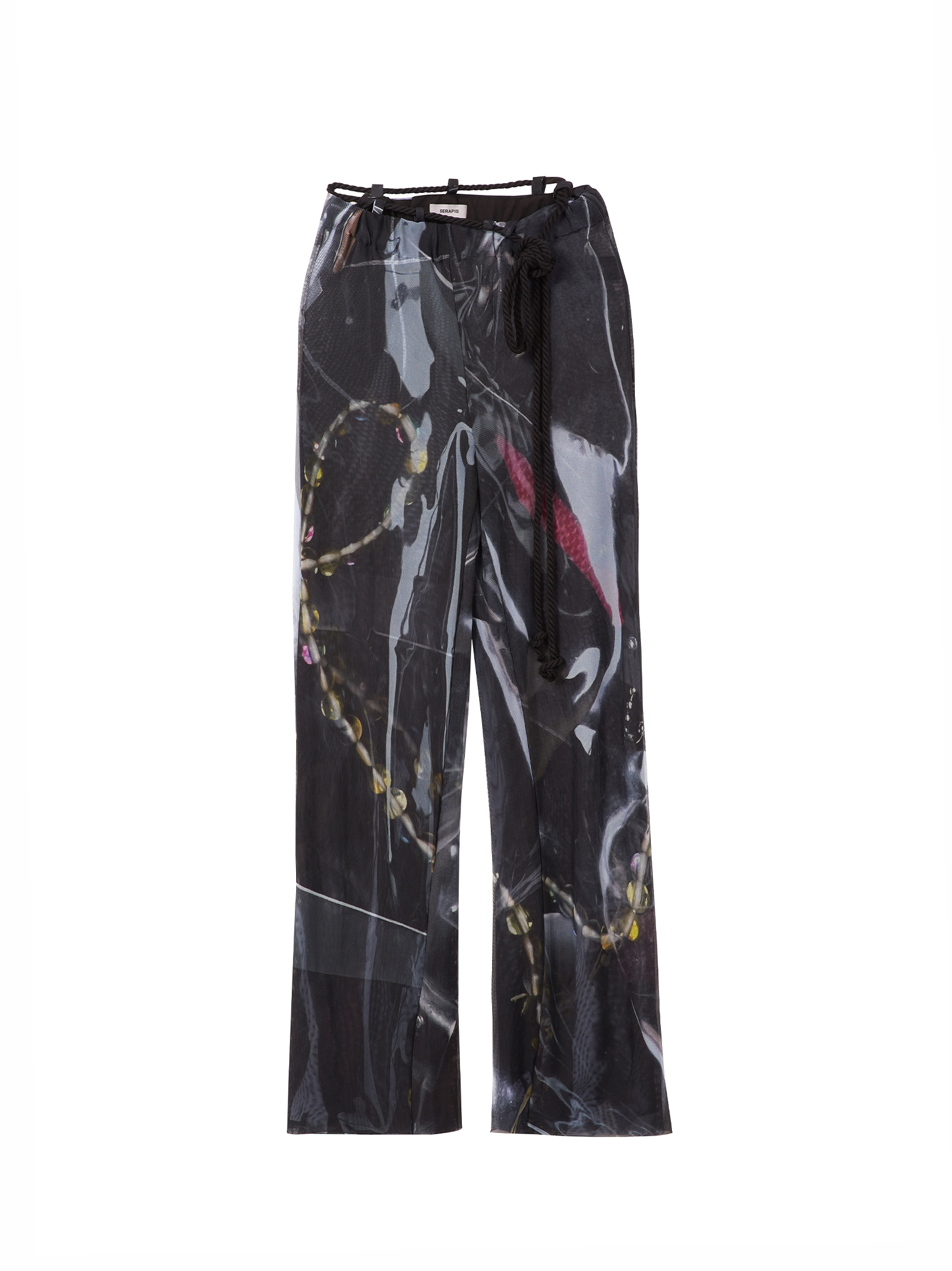 Black Shining Gem Rope Pants