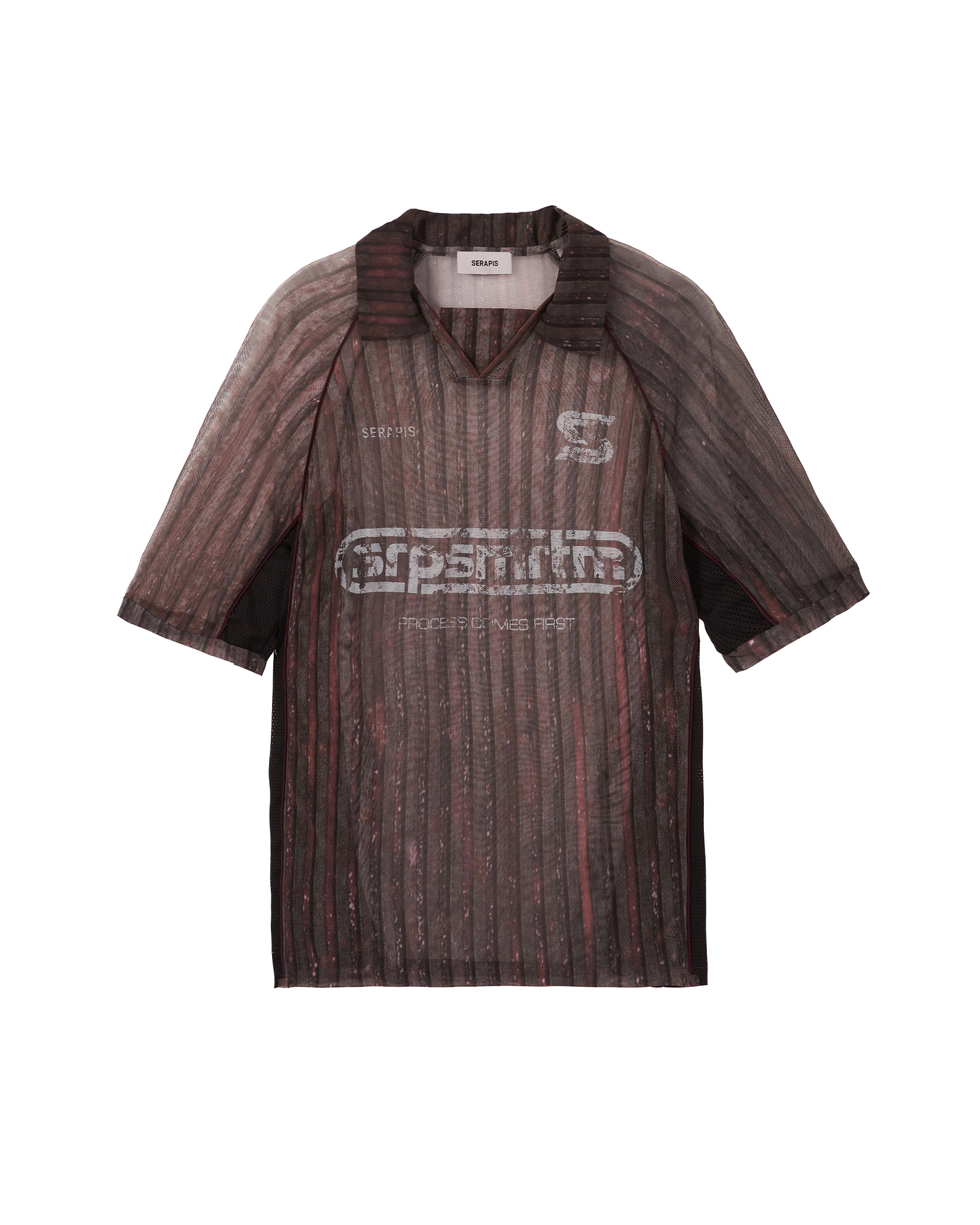 Aub Stripes Mesh Short Sleeve Football Top