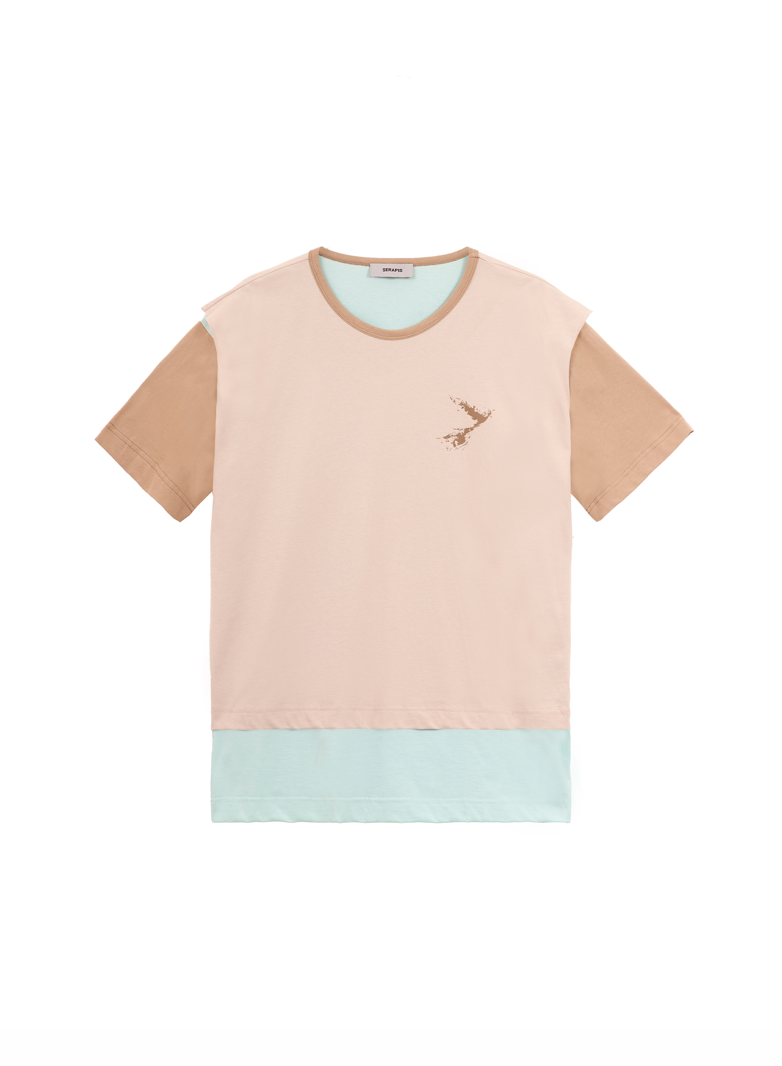 Layered Beige / Mint Short Sleeve Top