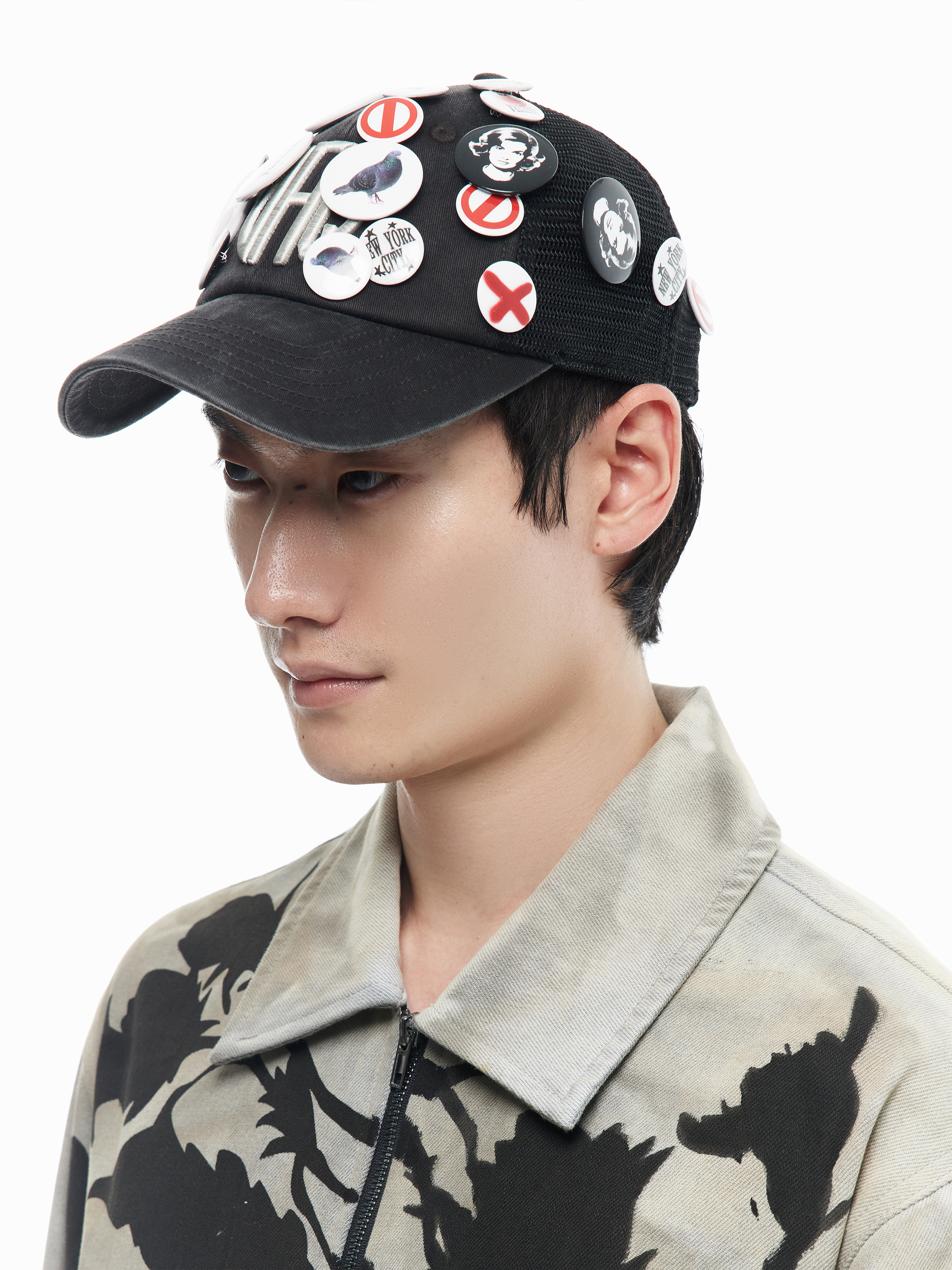 Women Baseball Hat With Pins Woven