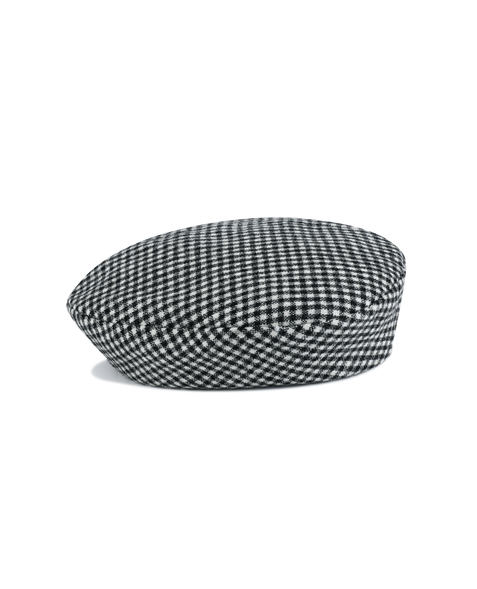 Wool Gingham Checked Beret