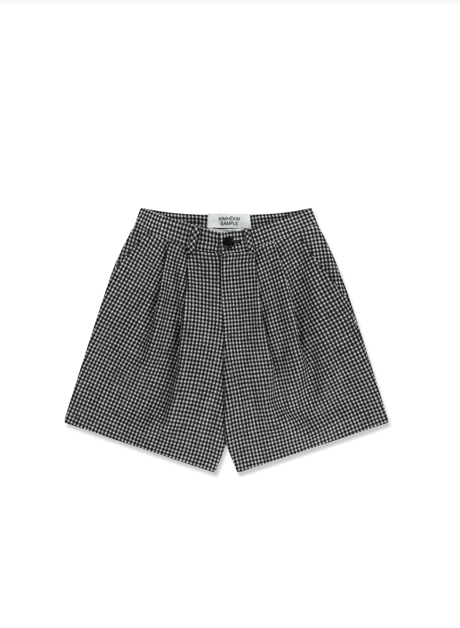 Wool Gingham Checked Shorts