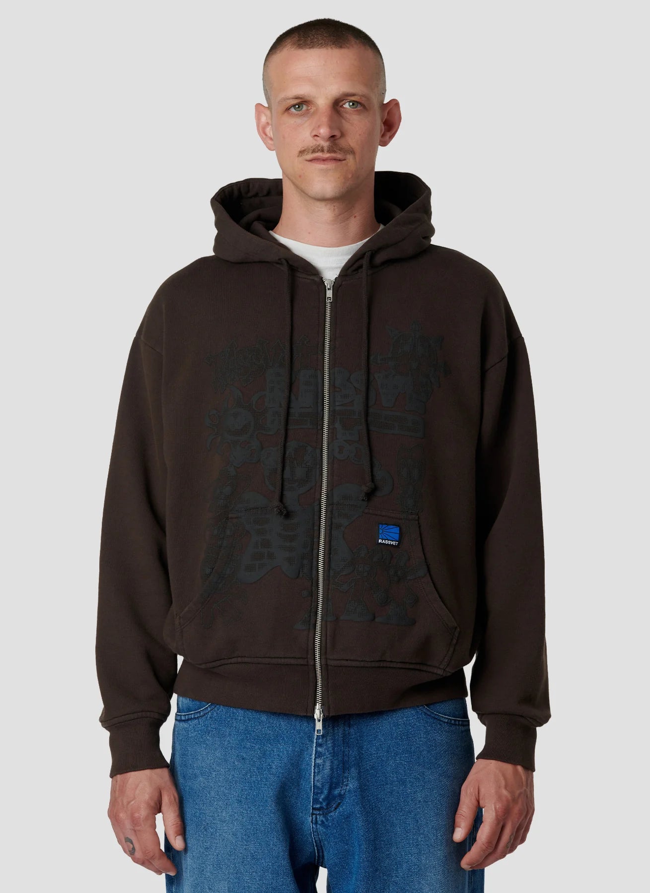 Men Collage Zip Hoodie Knit