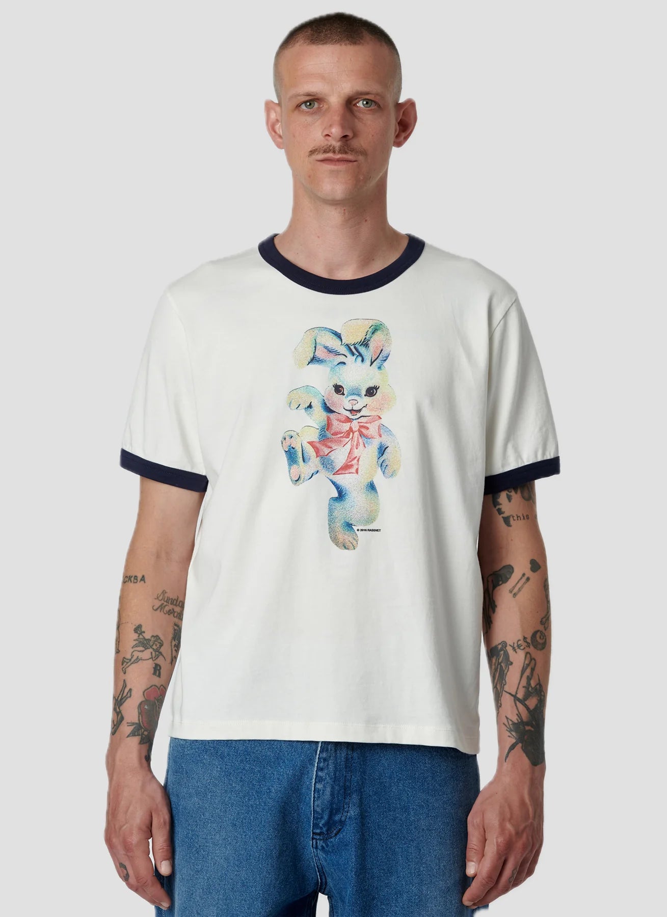 Men Bunny Ringer Tee Shirt Knit