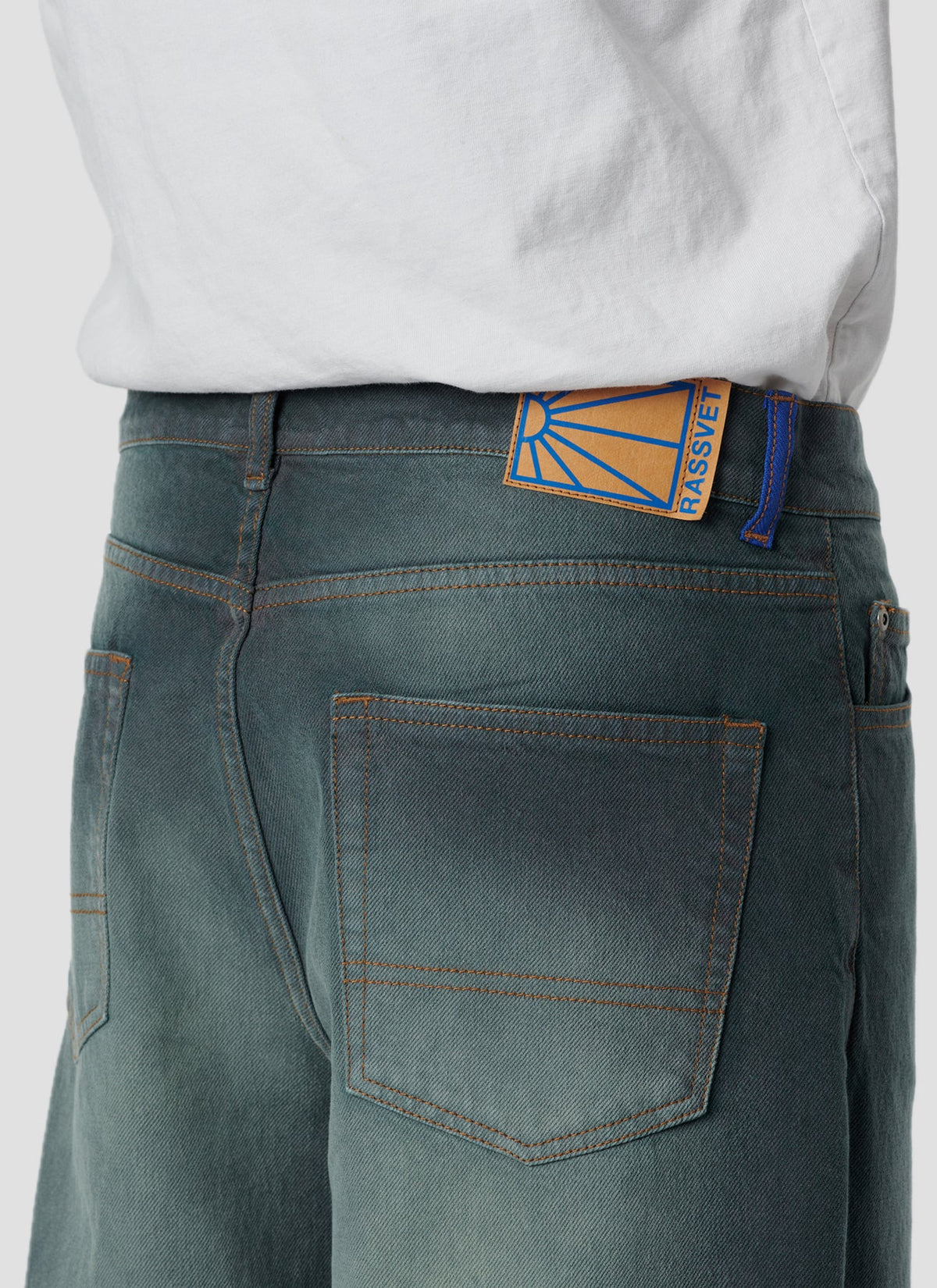Men Sun Dyed Baggy Denim Pants Woven