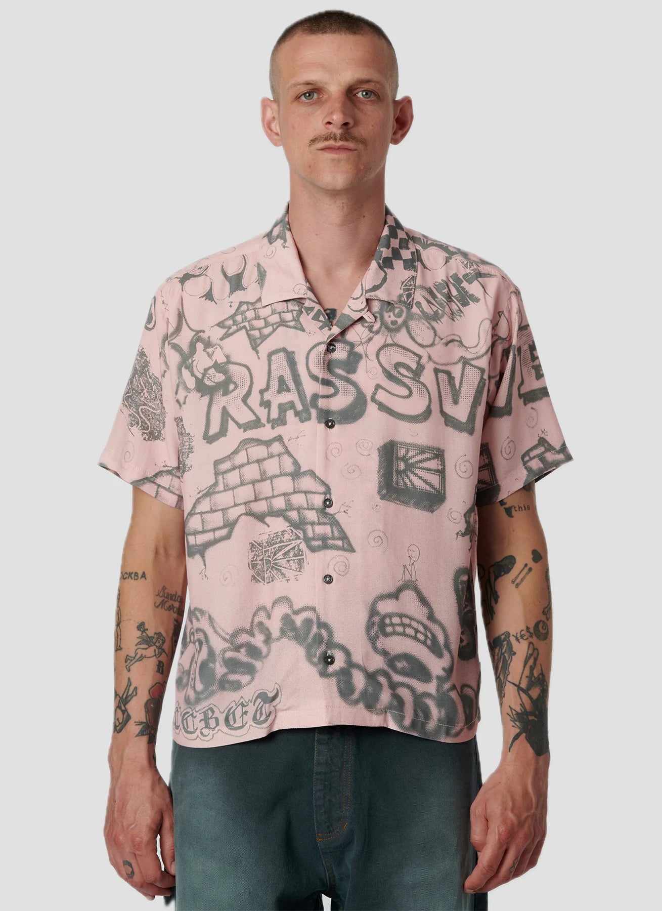 Men Spray Ss Shirt Woven