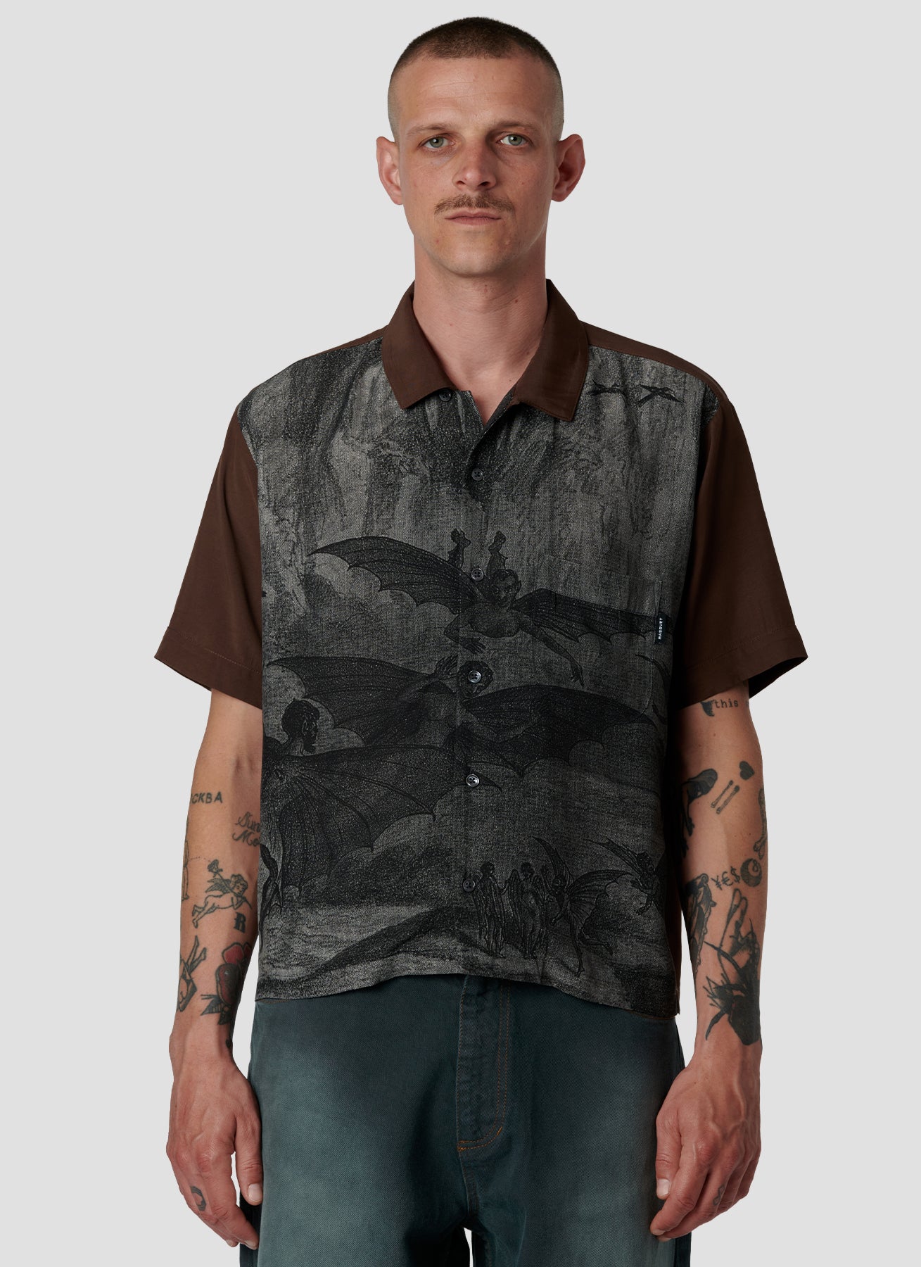 Men Gothic Ss Shirt Woven