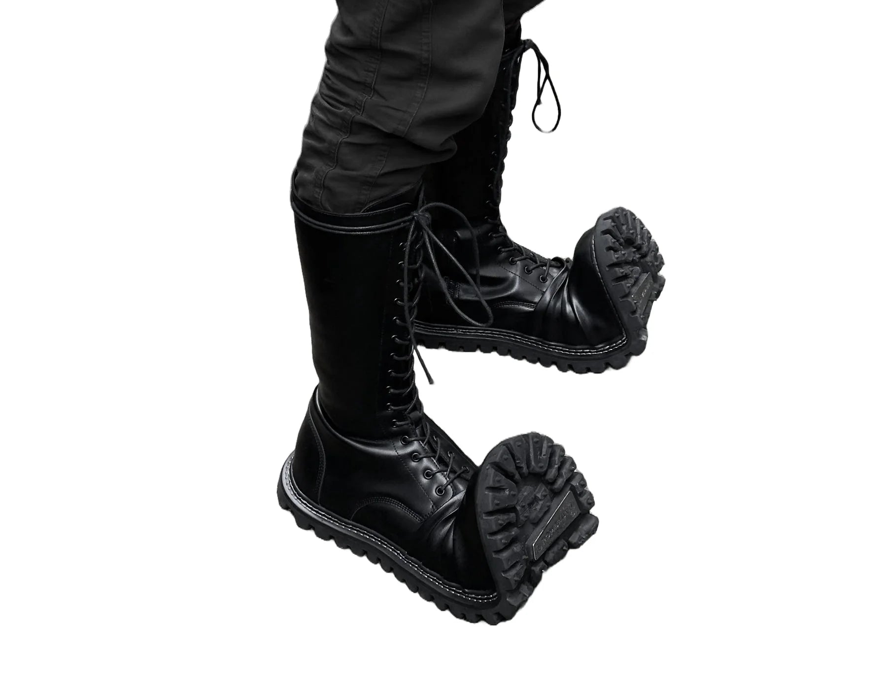 Lace-up High Boot With Curled Toe