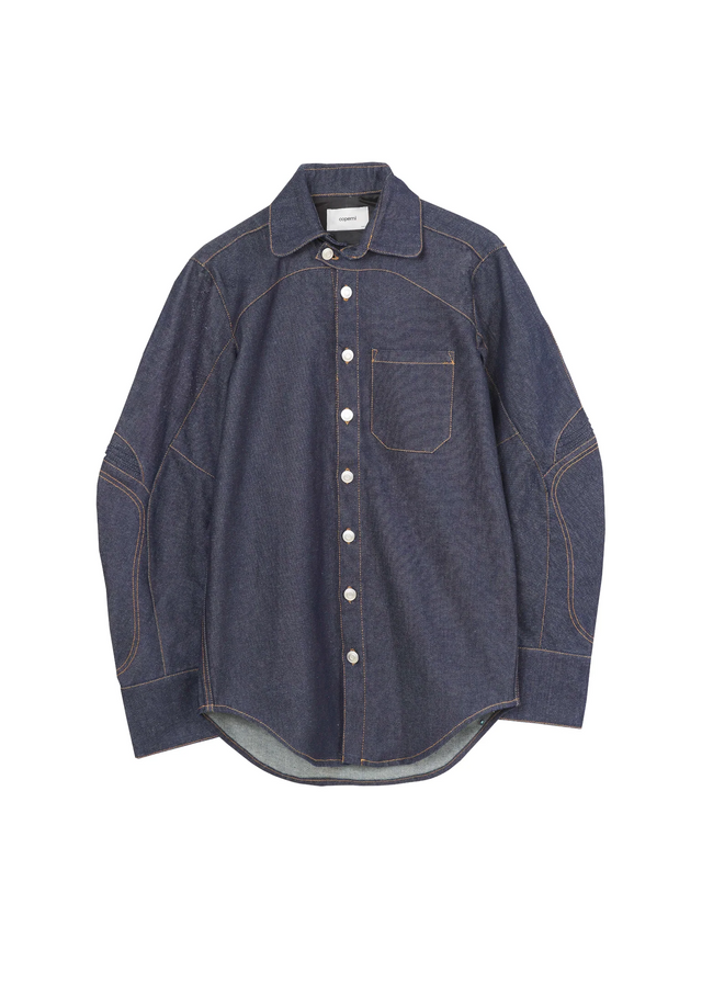 Denim moto shirt