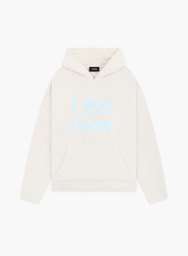 Lettering Knit Hoodie