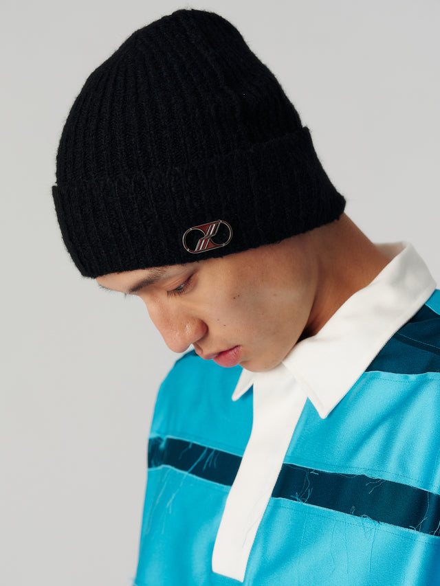 Metal logo beanie