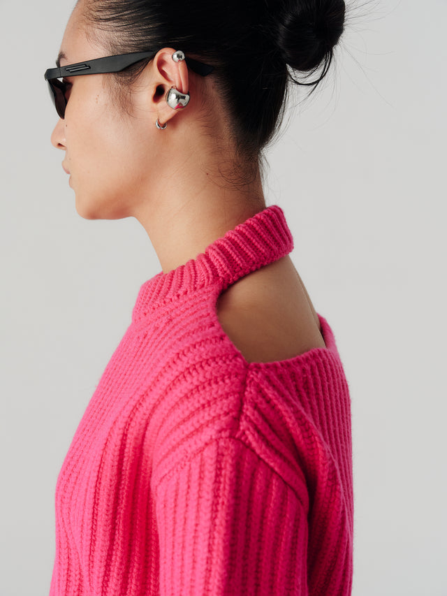 Ribbed sweater open back