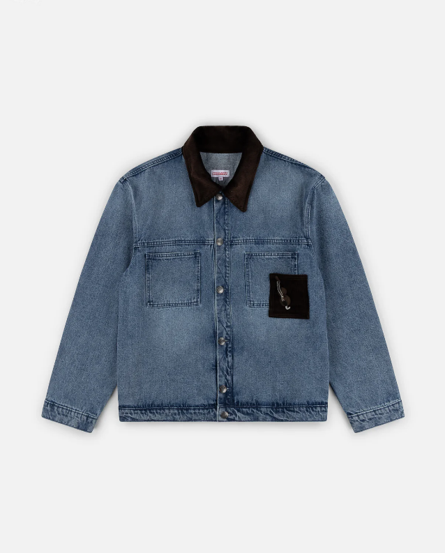 Denim Jacket With Corduroy Collar