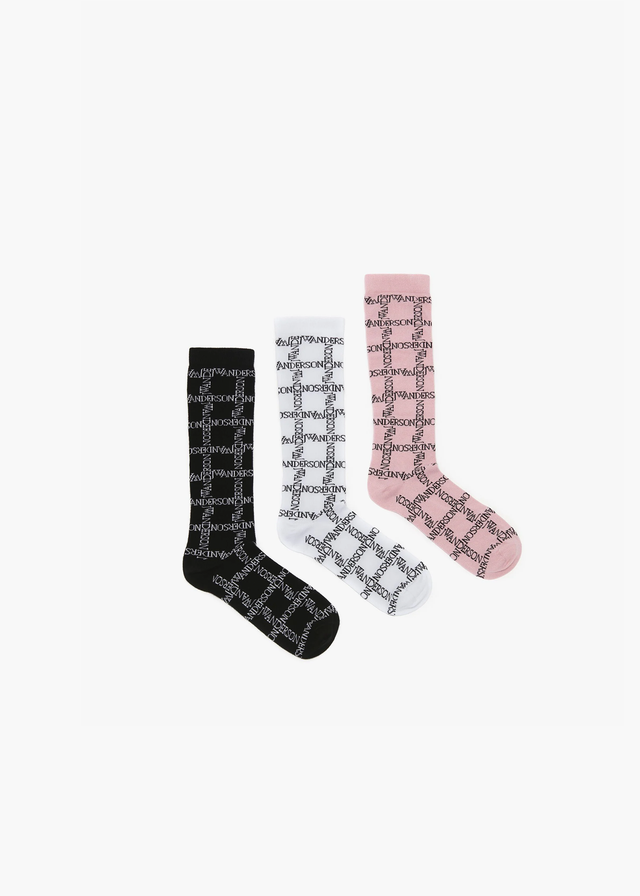 Long Socks With Logo Grid - Bundle