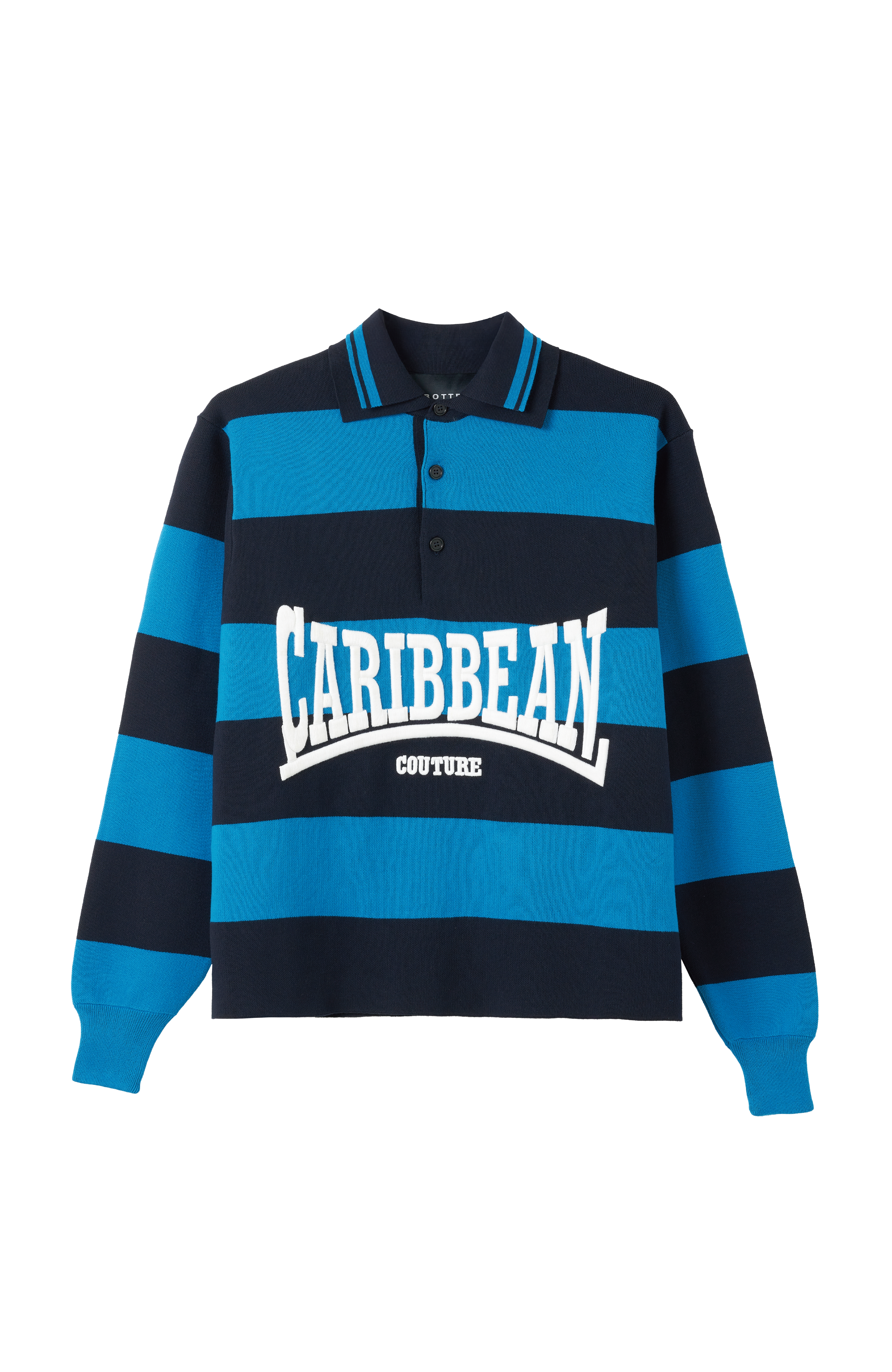 Knitted Striped Polo Caribbean Couture