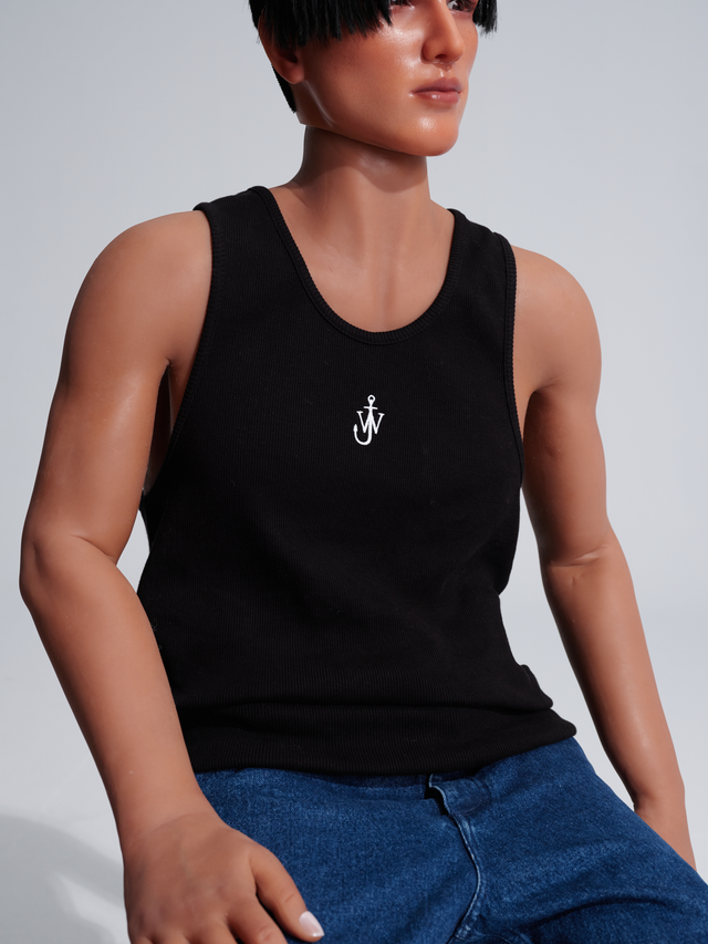 Tank Top With Anchor Logo Embroidery