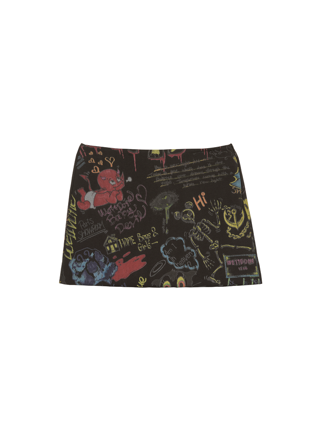 Print Mini Skirt