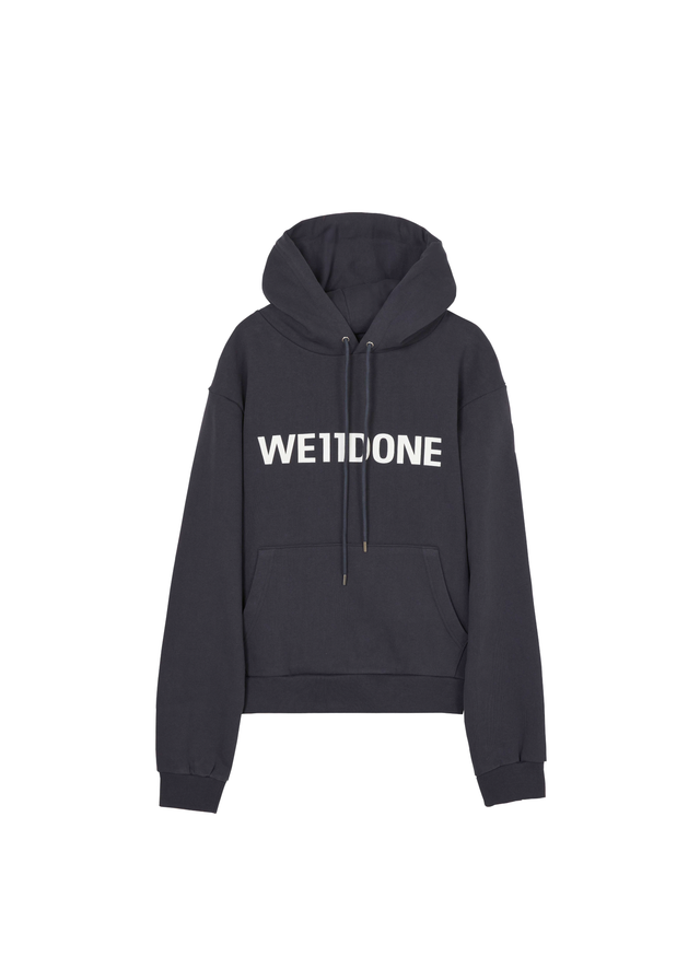 Dark navy logo printed hoodie