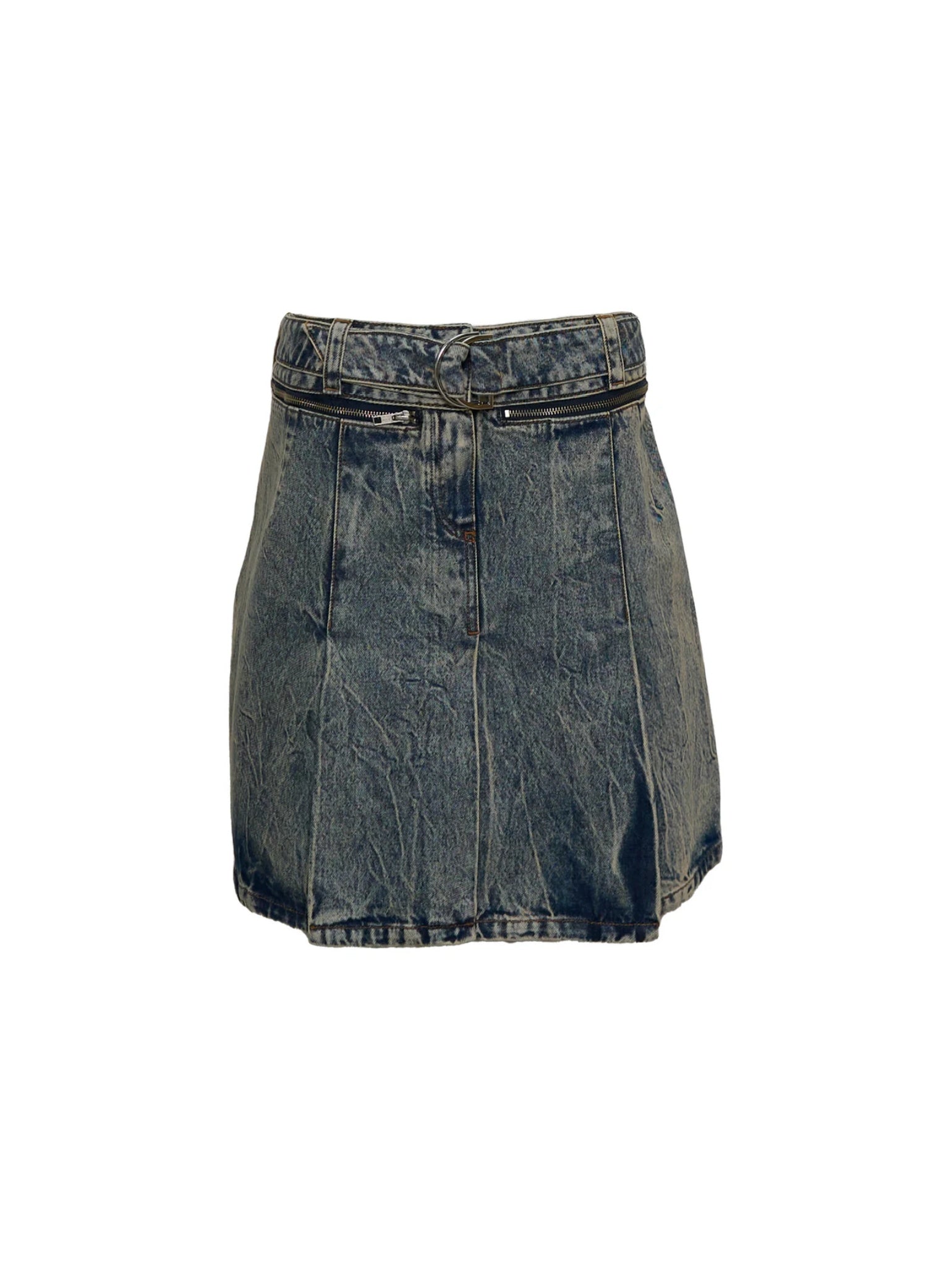 Women Denim Carwash Skirt Woven