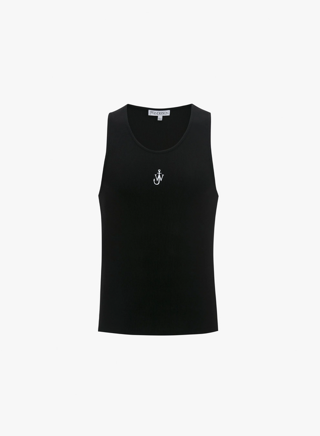 Tank Top With Anchor Logo Embroidery