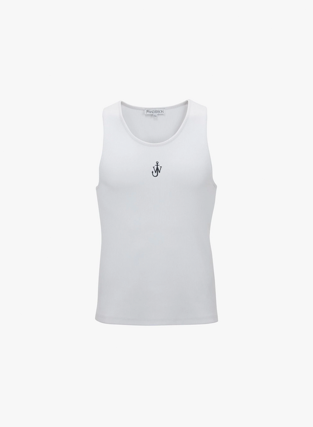Tank Top With Anchor Logo Embroidery
