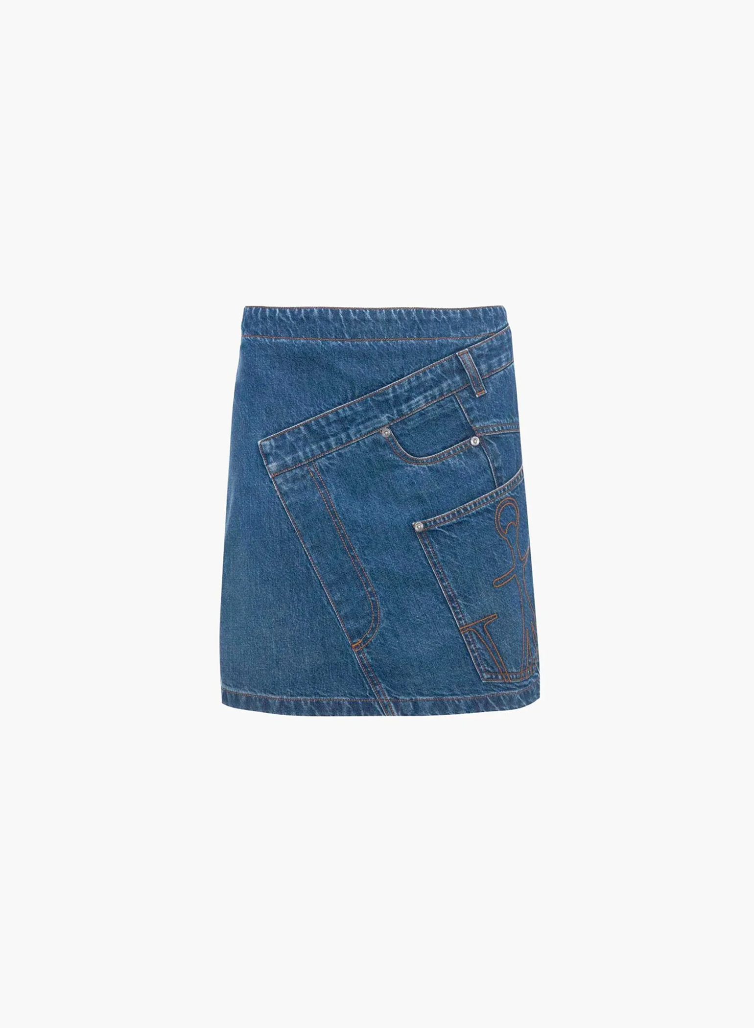 Twisted Mini Denim Skirt