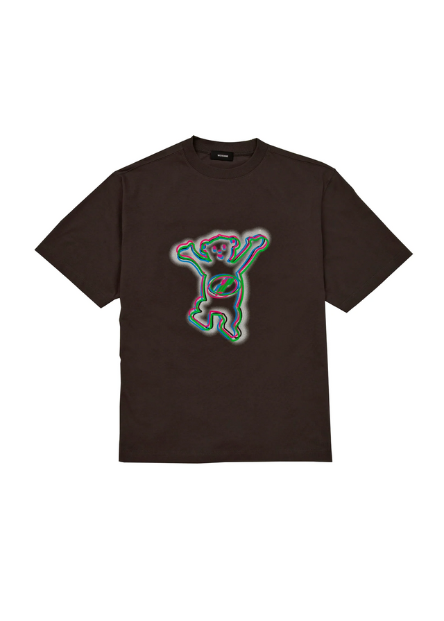 Charcoal colorful teddy print T-shirt