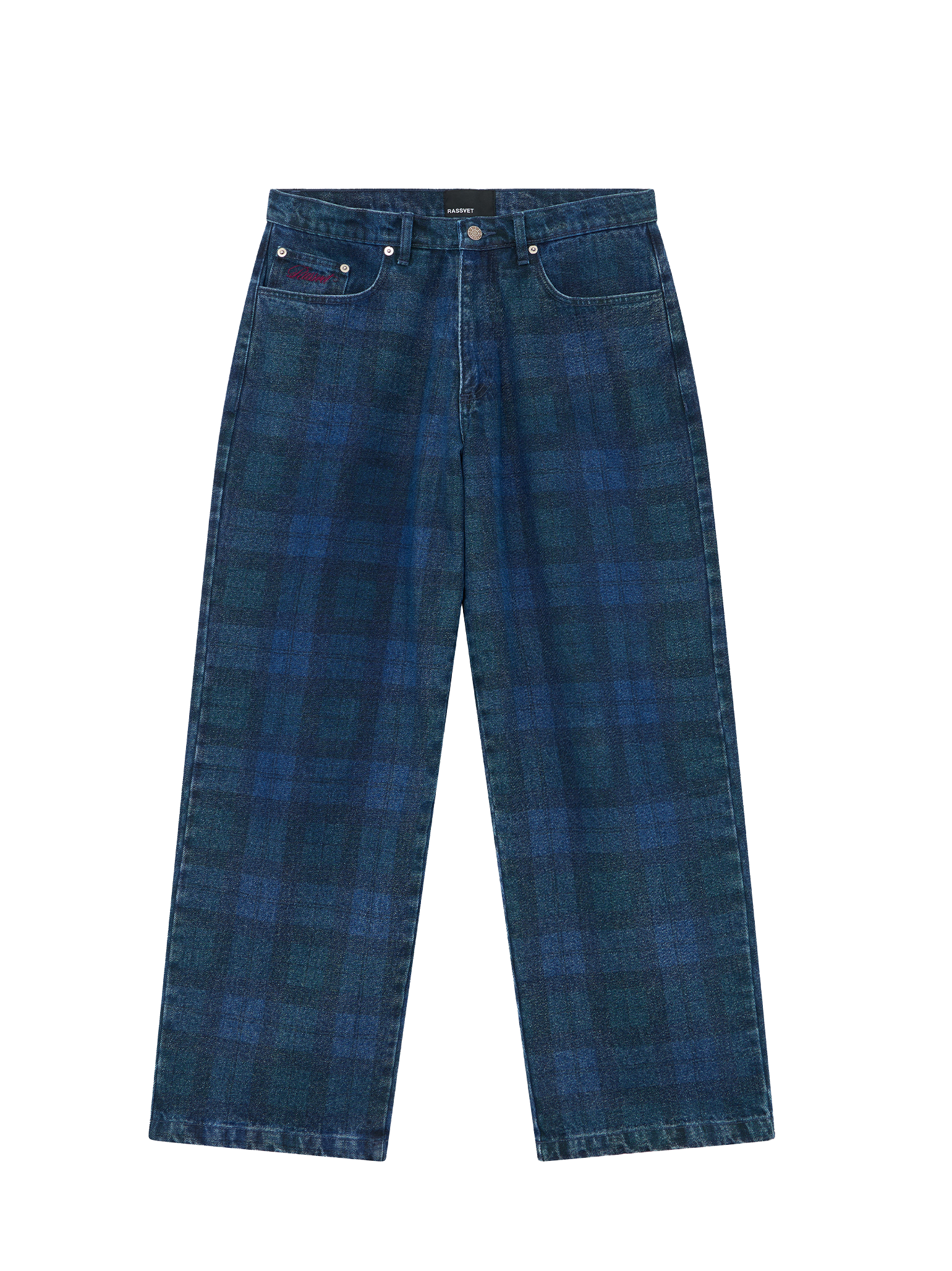 Allover Print Baggy Denim Pants