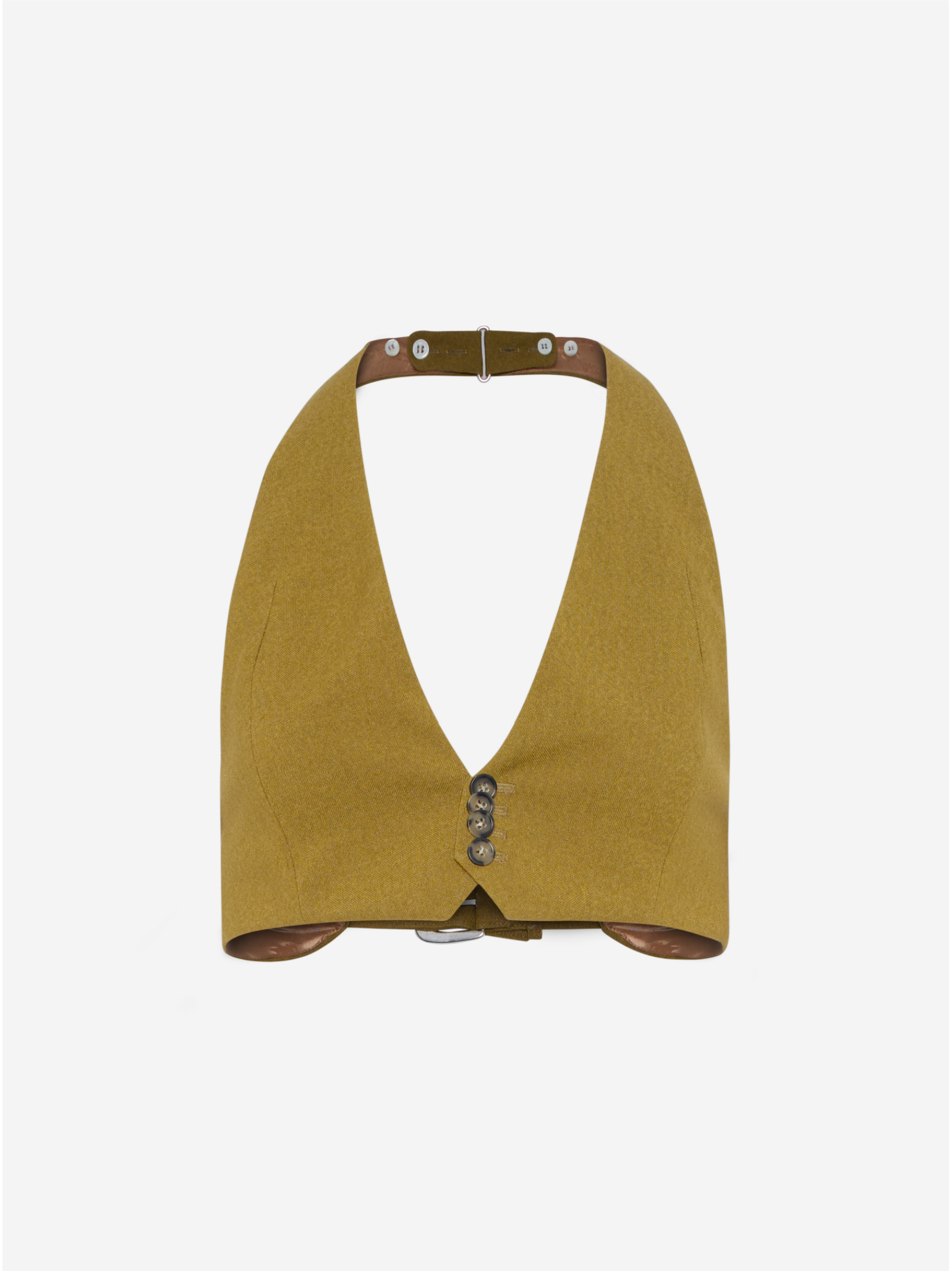 Backless Tailoring Gilet With Belt Detail