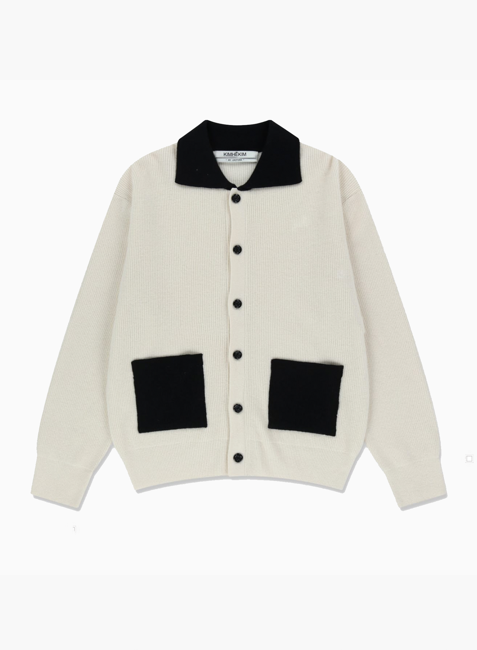 Bicolor Polo Cardigan