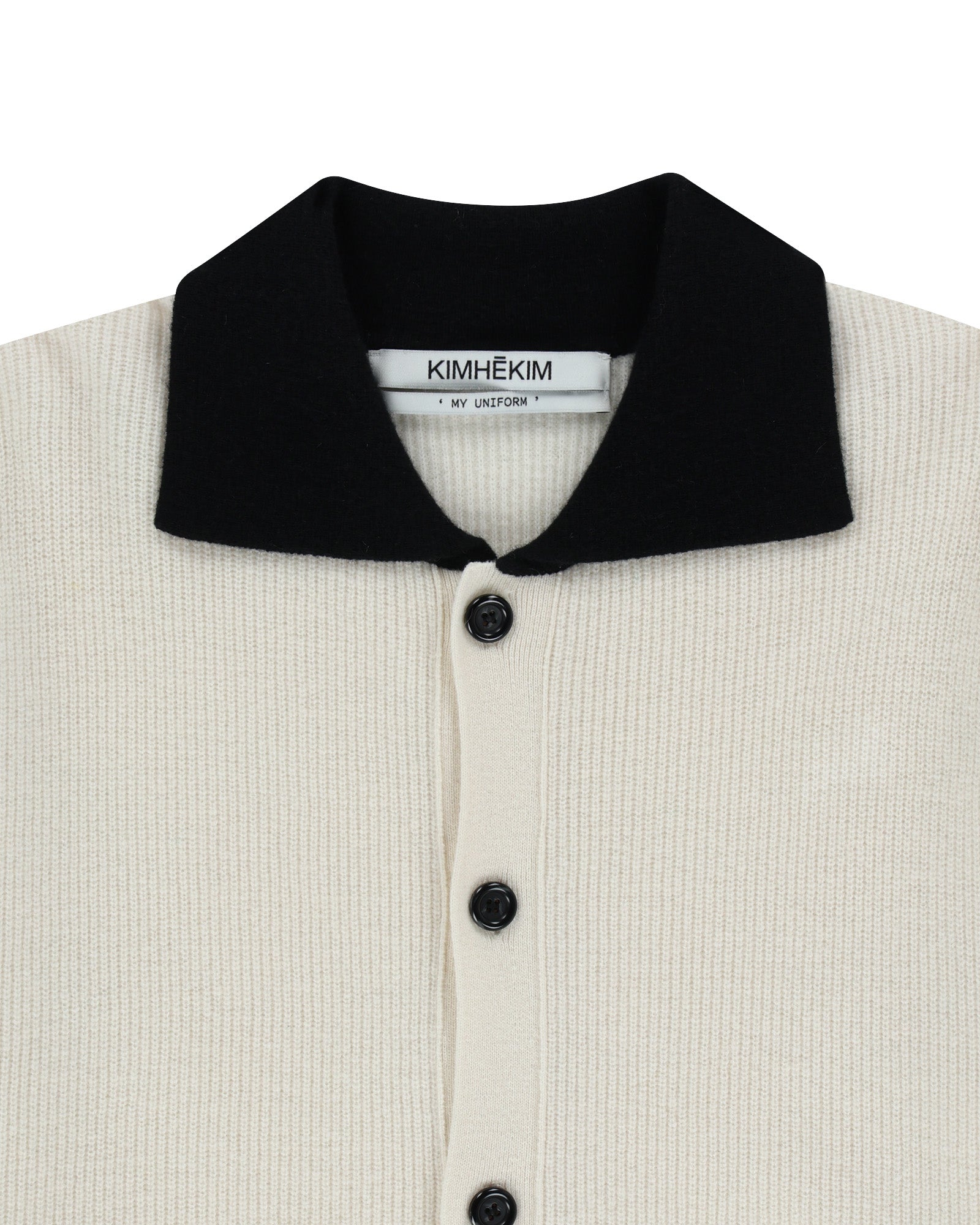 Bicolor Polo Cardigan