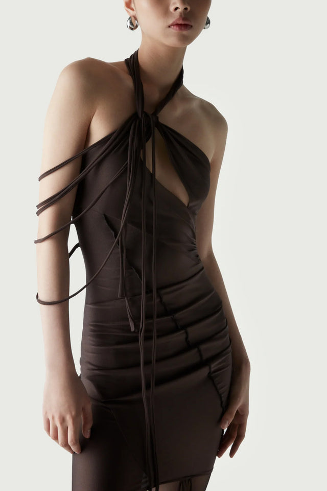 Asymmetric multi strap dress