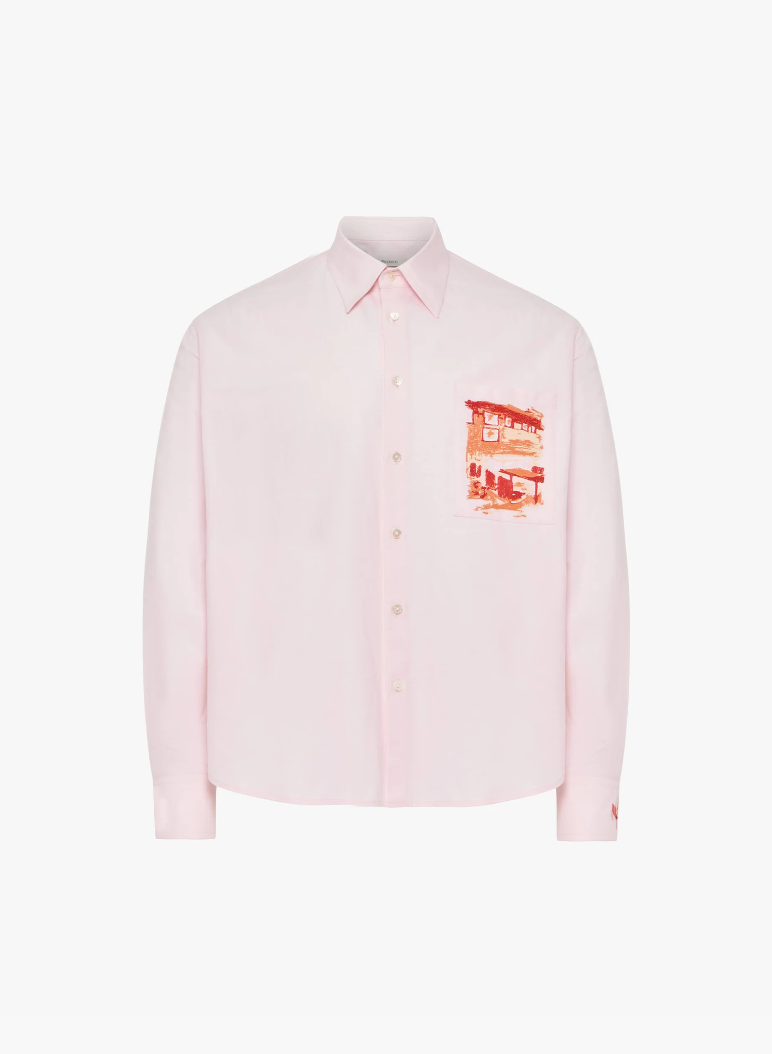 Cafe Scene Embroidery Shirt